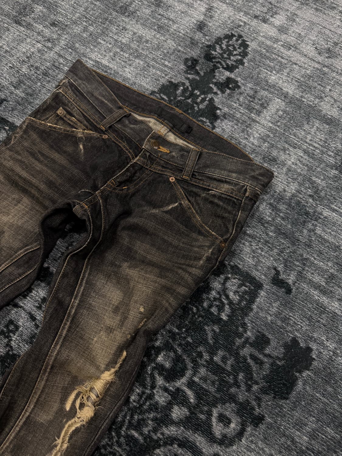 Luv maison 00s archive damaged denim pan 상품이미지4