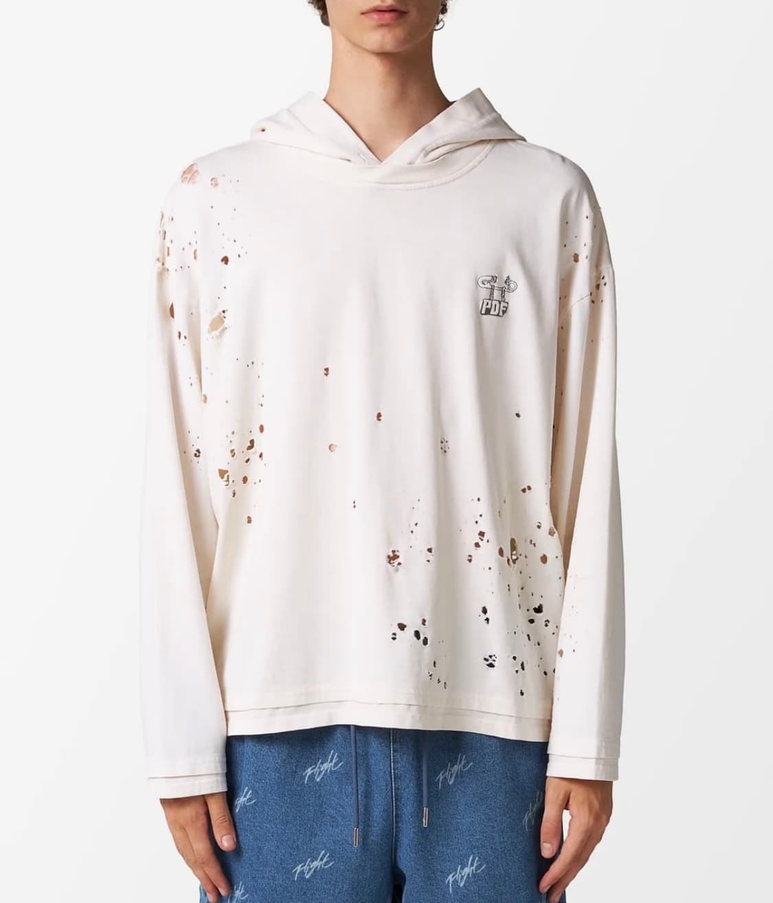 [xl] PDF distroyed hoodie pink 상품이미지1