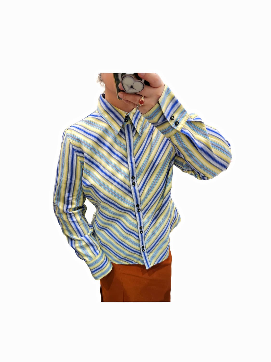 80-90's Tommy Hilfiger 사선 스트라이프 셔츠 상품이미지1