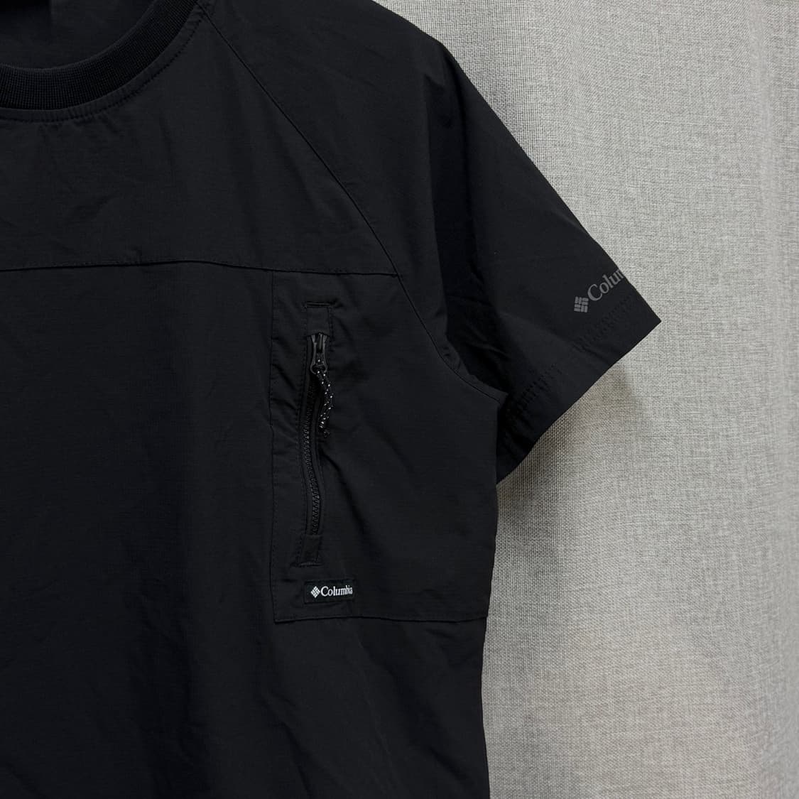 [M] 컬럼비아 기능성 블랙 반팔 라운드 티셔츠 포켓 상품이미지3