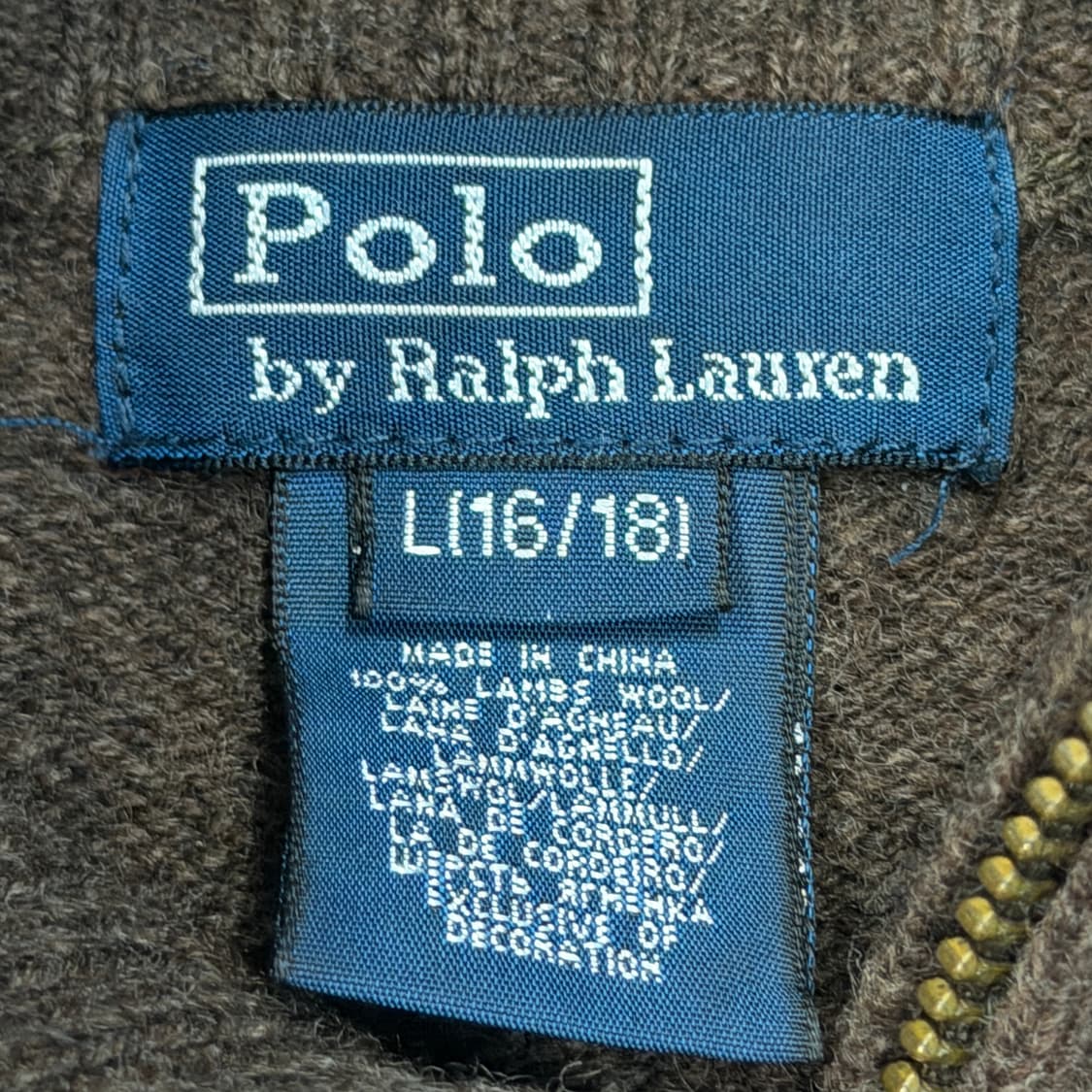 폴로 랄프로렌 빈티지 브라운 니트집업 자켓 L 상품이미지4