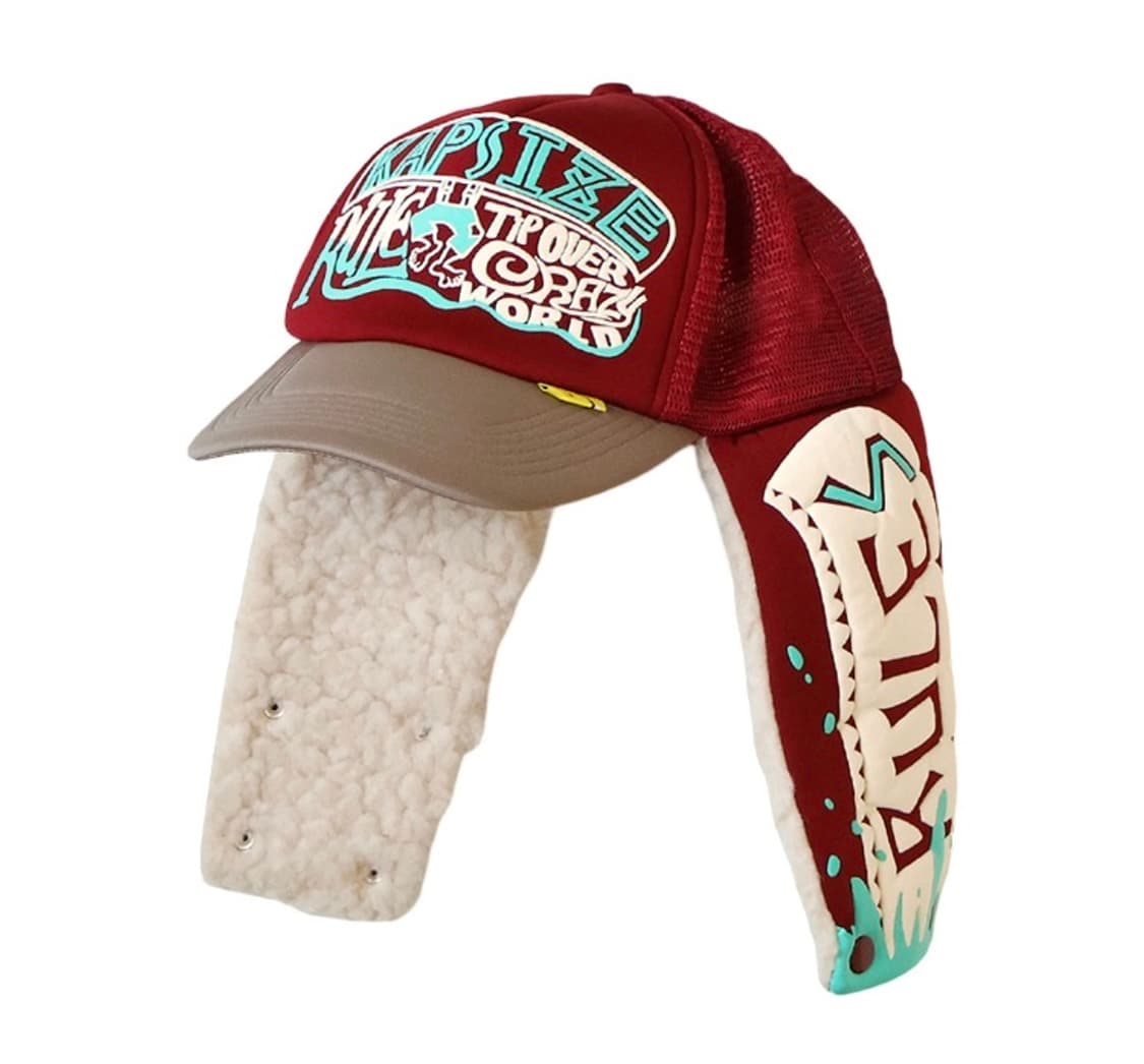 캐피탈 캡사이즈 럼버 트러커캡 다크레드모카 상품이미지1