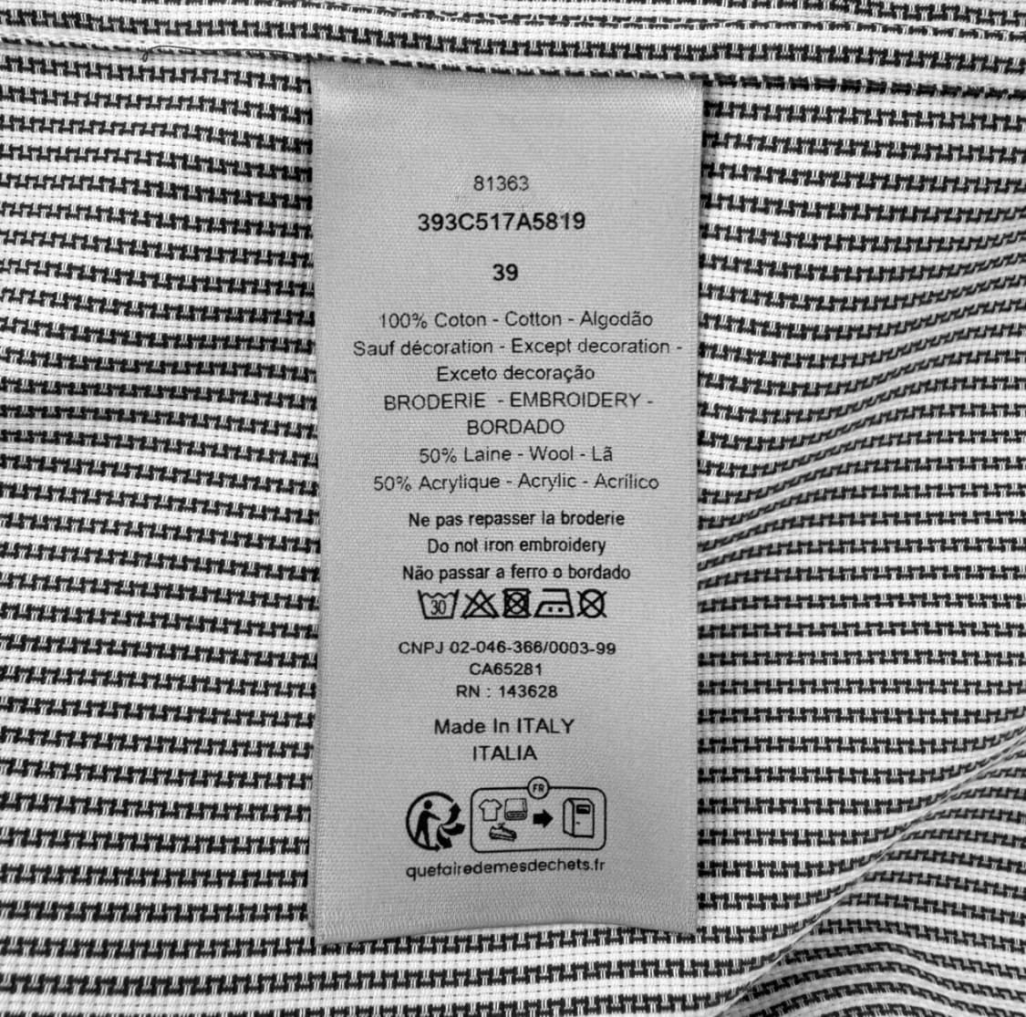 [39] 디올 x 데님 티어스 남성 코튼 스트라이프 옥스포드 셔츠 그레이 상품이미지9