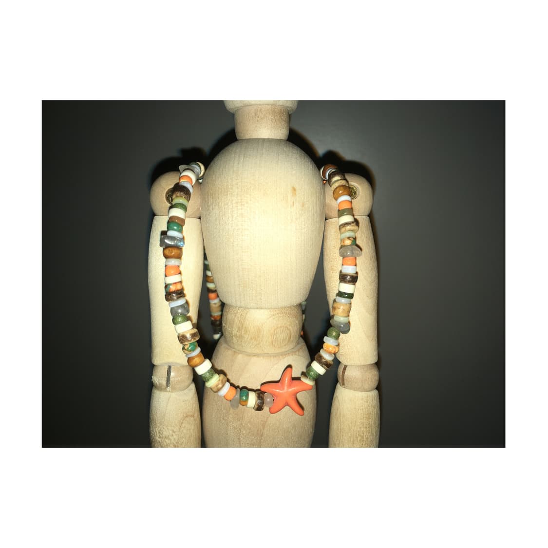 [악] 빈티지 오렌지 불가사리 비즈 목걸이 상품이미지3