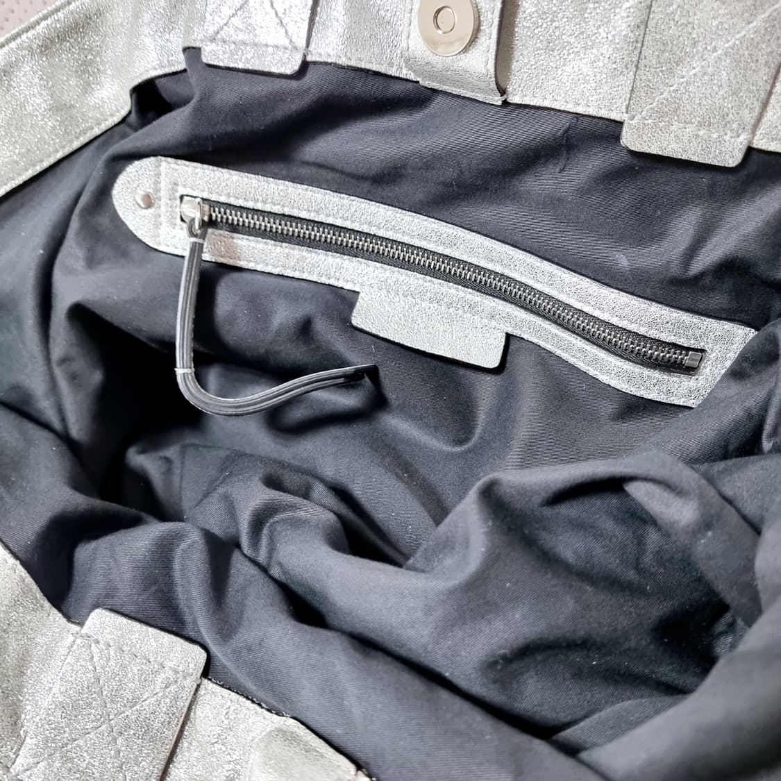 이자벨 마랑 양가죽 메탈릭실버 숄더백 토트백 핸드백 가방 (상태굿) 상품이미지4