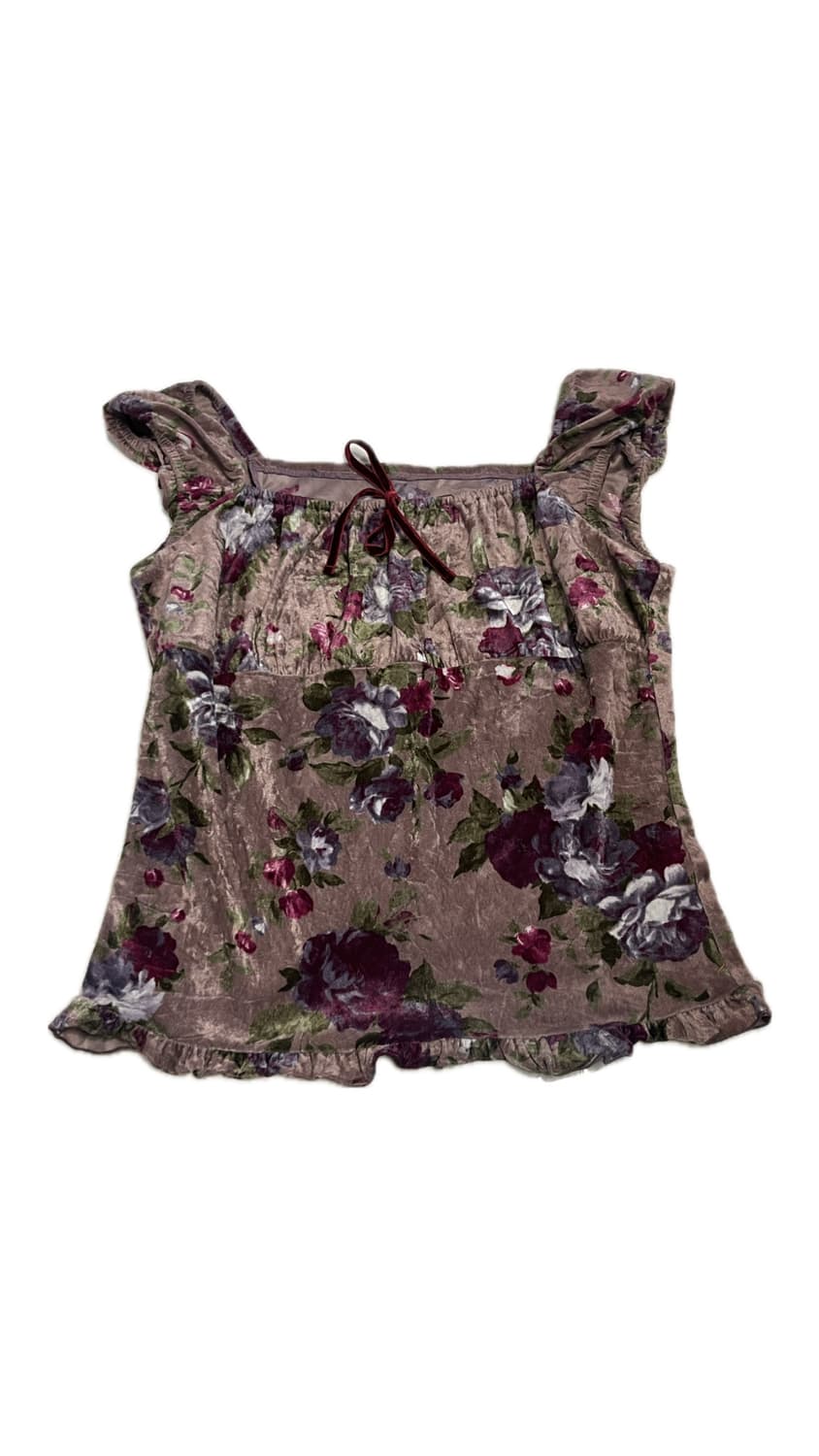 빈티지 나시 Vintage Velvet floral top 상품이미지1
