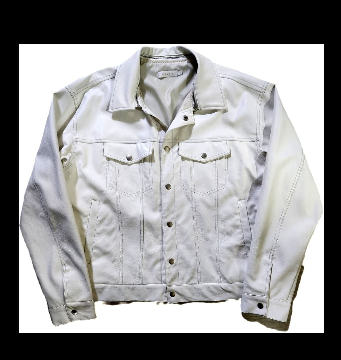 바스틱 비건레더 트러커자켓 카라탈부착 상품이미지1