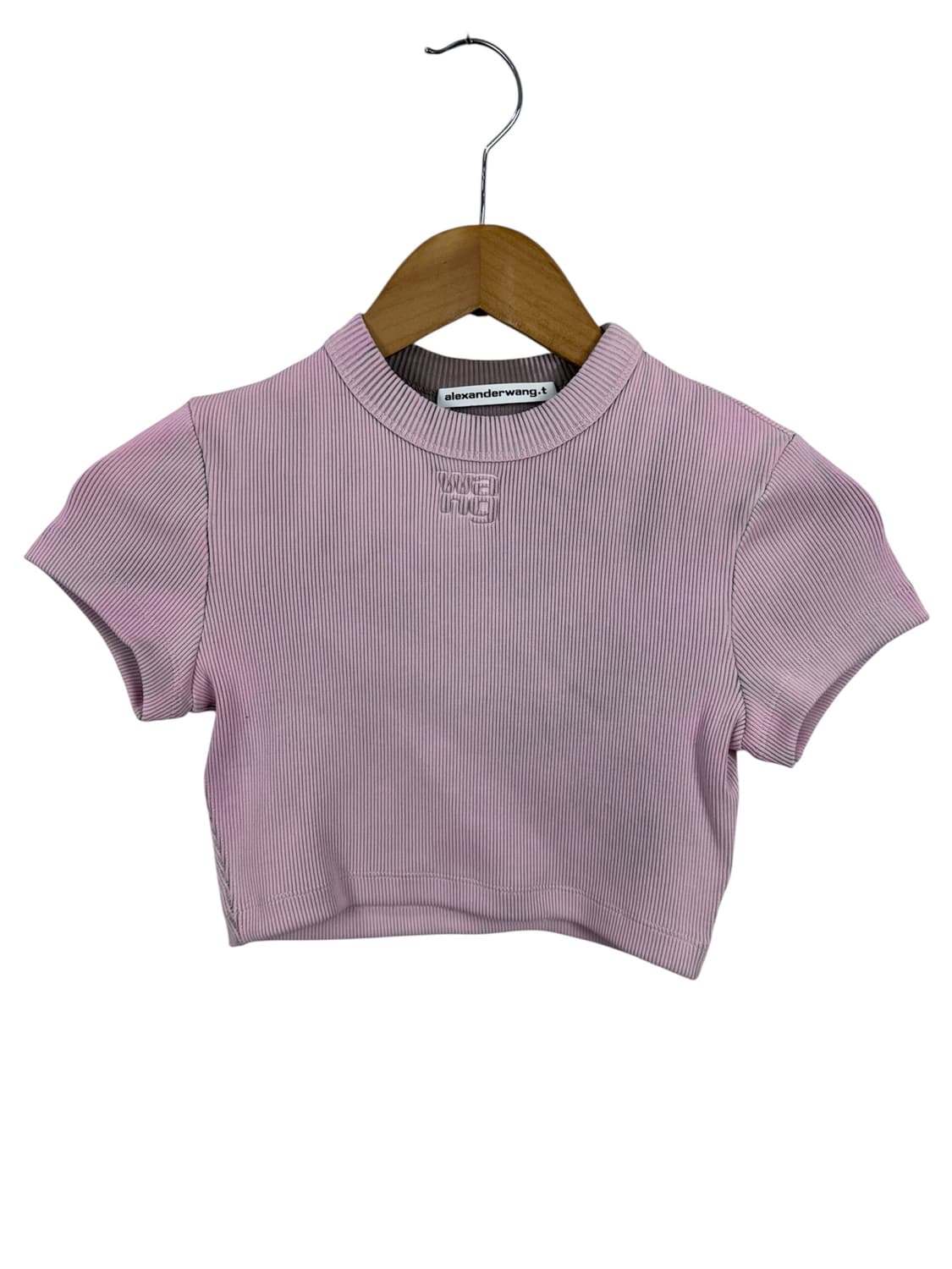 알렉산더왕 핑크 워시드 크롭 반팔 XS 상품이미지1