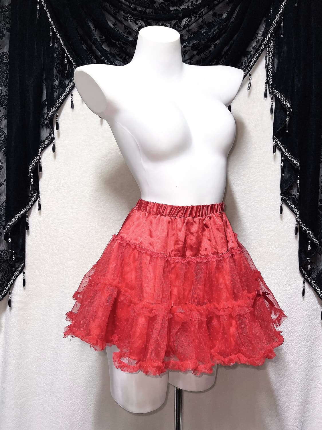 바디라인 히메갸루 고스펑크 로리타 리본 레드 튜튜 샤스커트 캉캉치마 핀터 상품이미지4