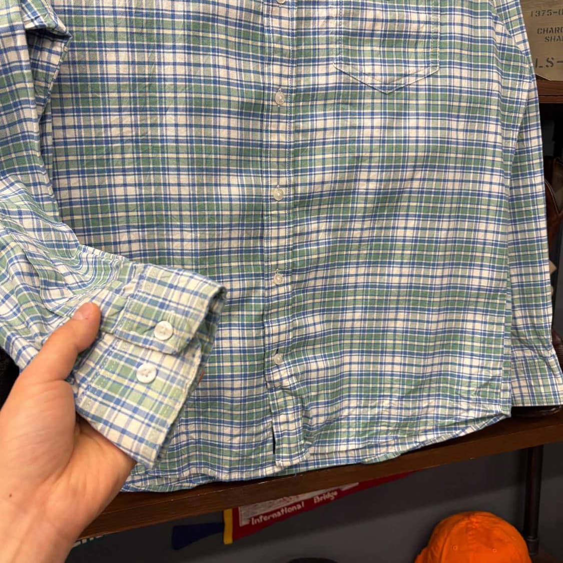 90s L.L.Bean 엘엘빈 클래식 체크 포켓 셔츠 N494 상품이미지4