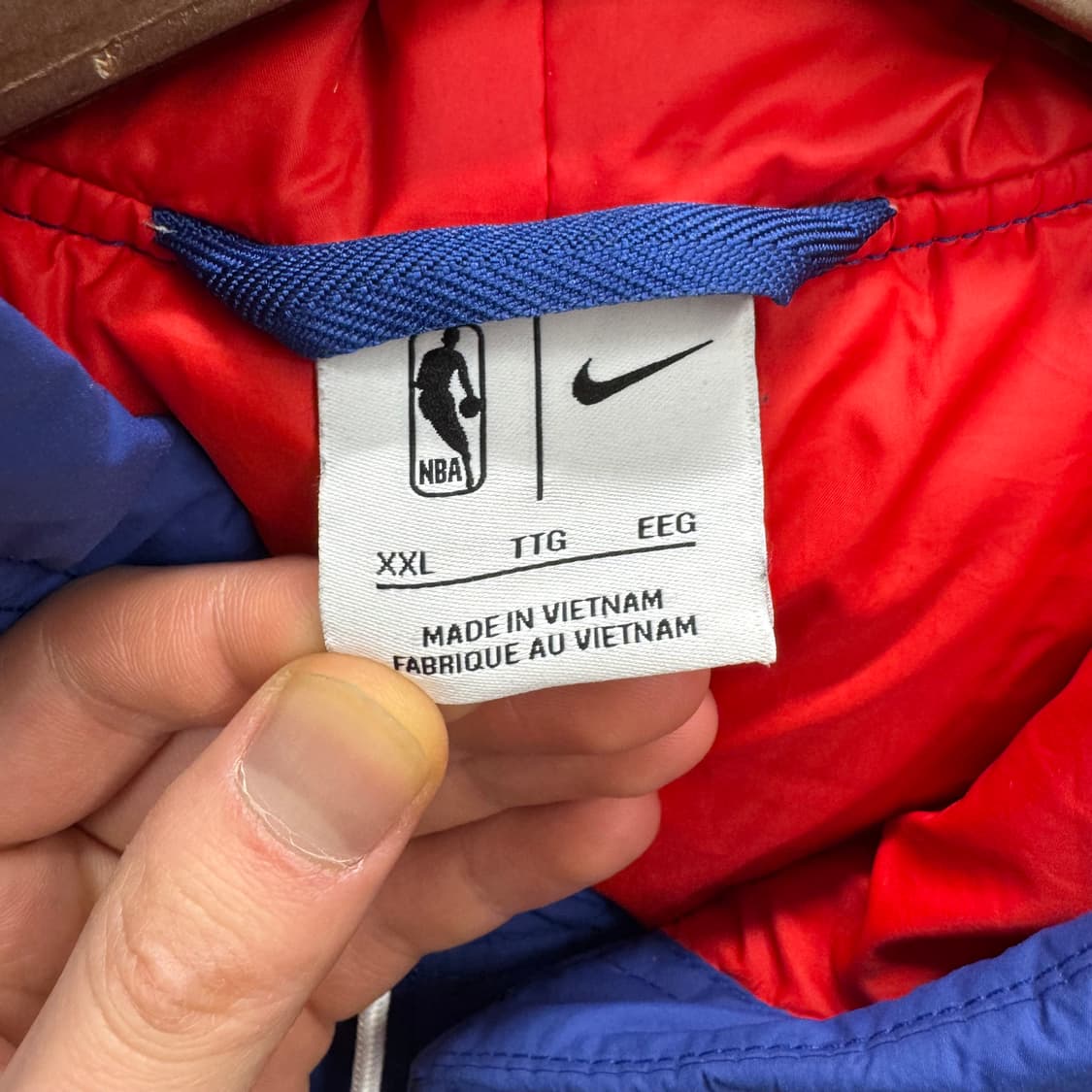 나이키 필라델피아 세븐티식서스 후드 봄버 자켓 레드 블루 상품이미지7