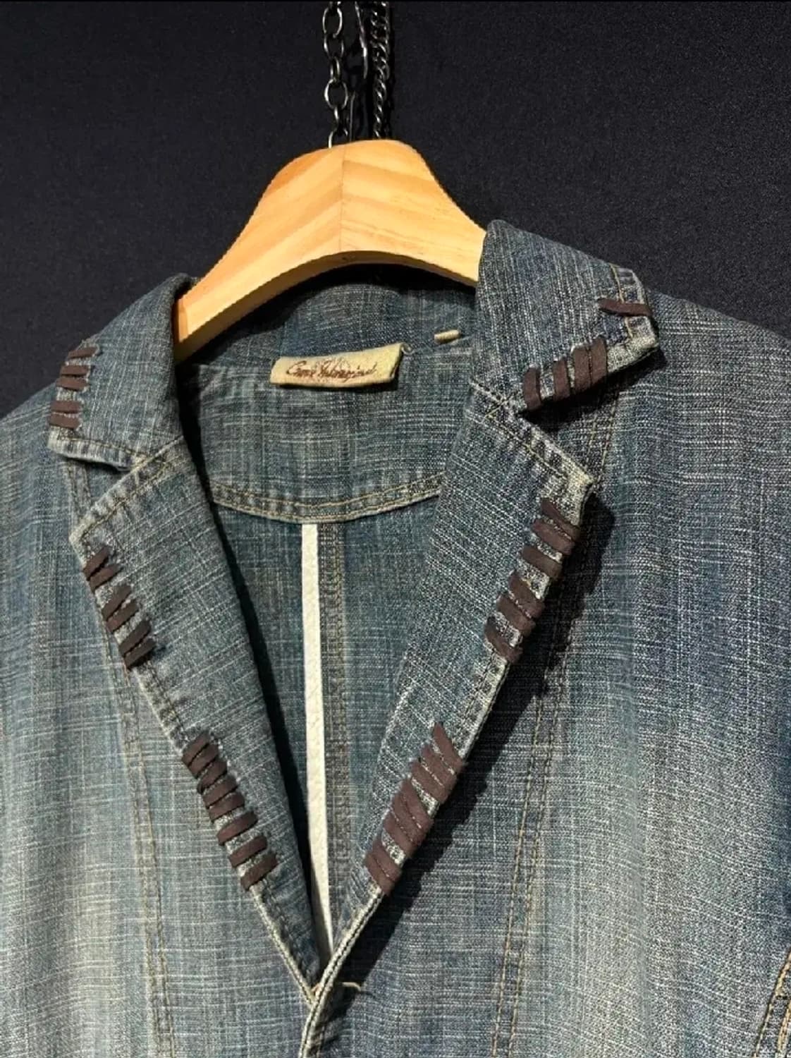 일본Gumu International 데님 가죽 블레이저 상품이미지9