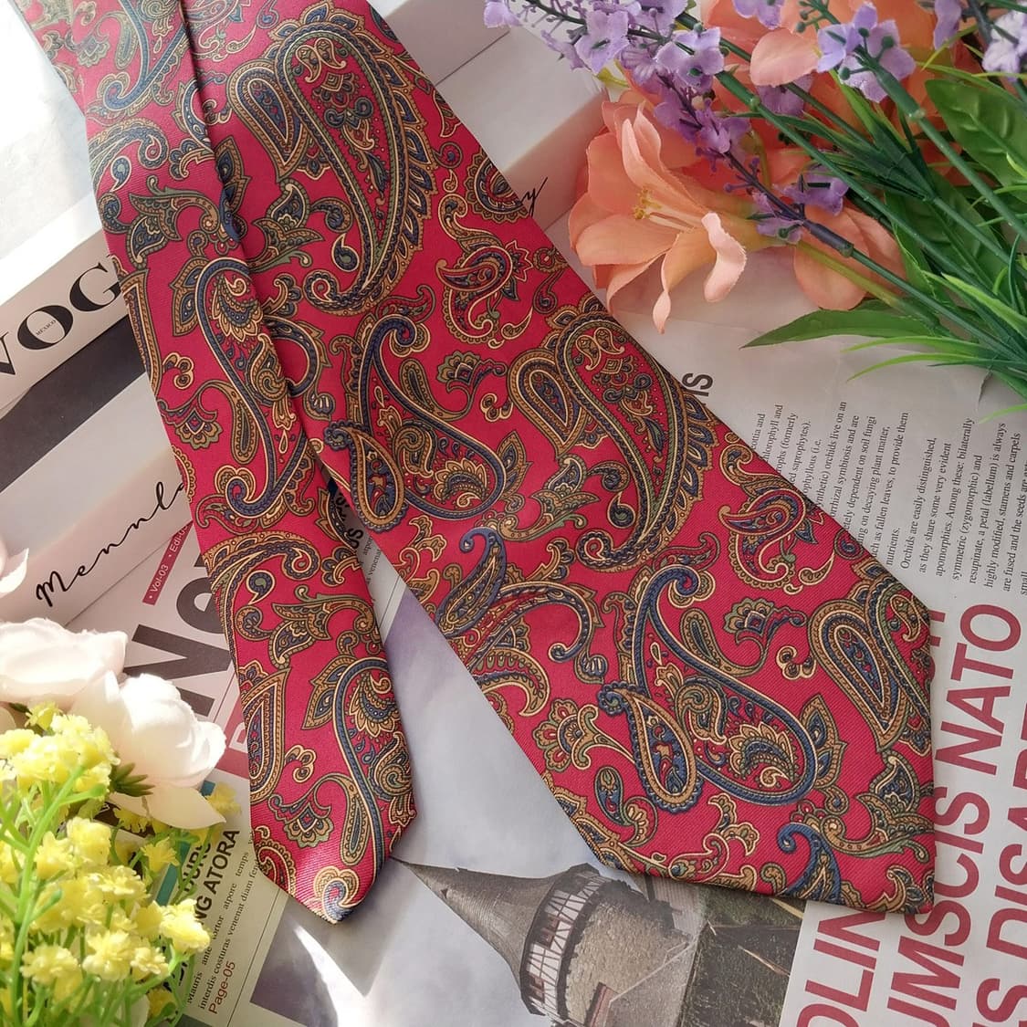 레오나르도 스트렐리 실크 레드 넥타이 9.8cm A+등급 K1295
 상품이미지2