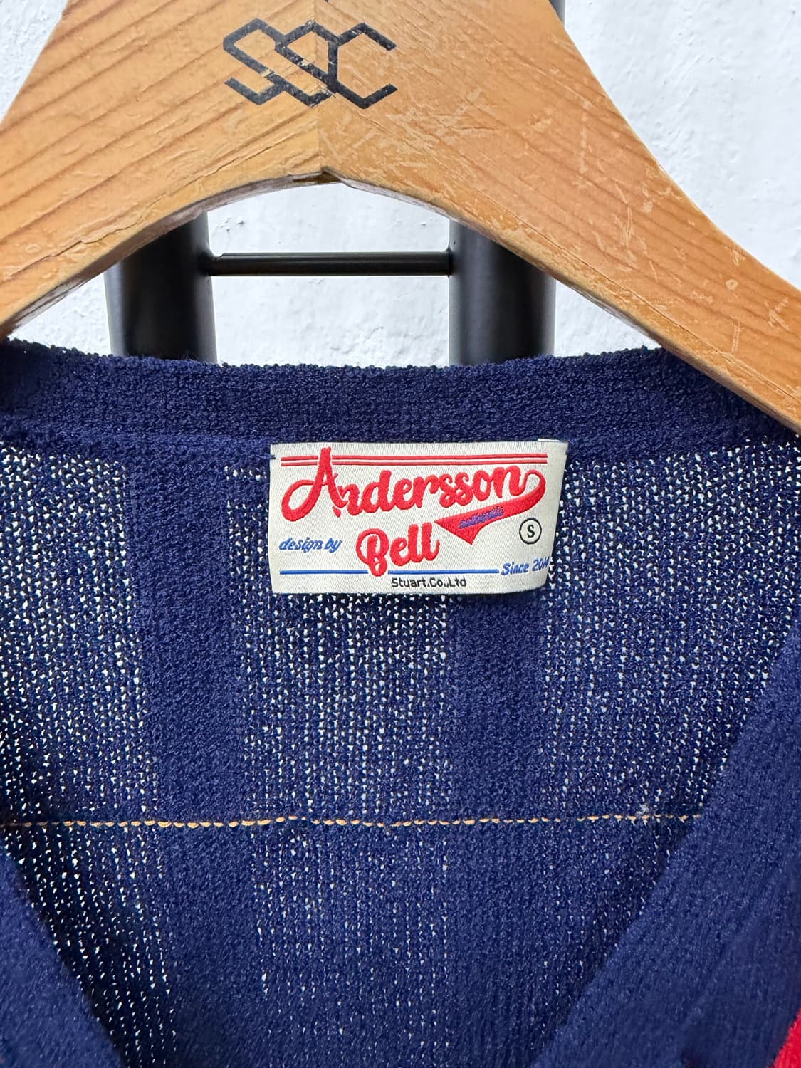 정품) 앤더슨벨 아가일 여성 니트 가디건 S  상품이미지6