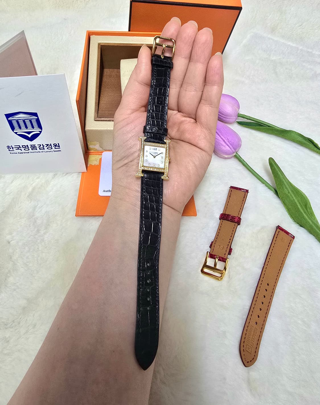 에르메스 h아워 HH.201 다이아시계 정품 감정서포함 상품이미지5