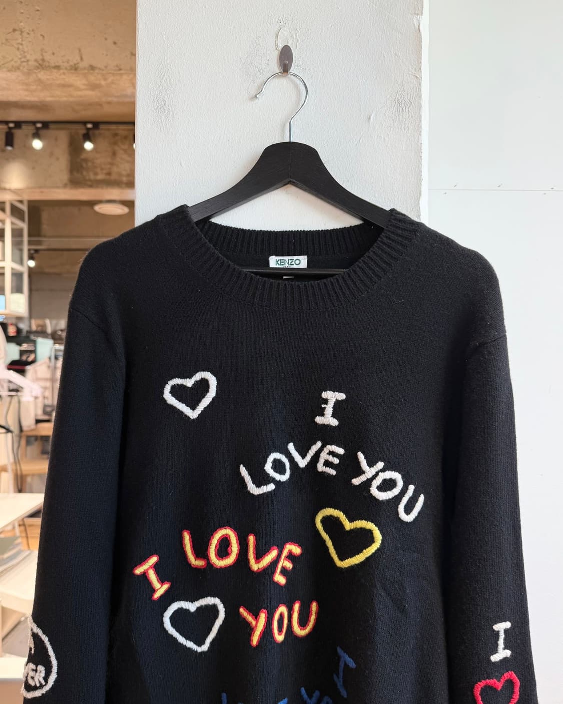 겐조 블랙 16FW i love you 캡슐 울 니트  상품이미지3