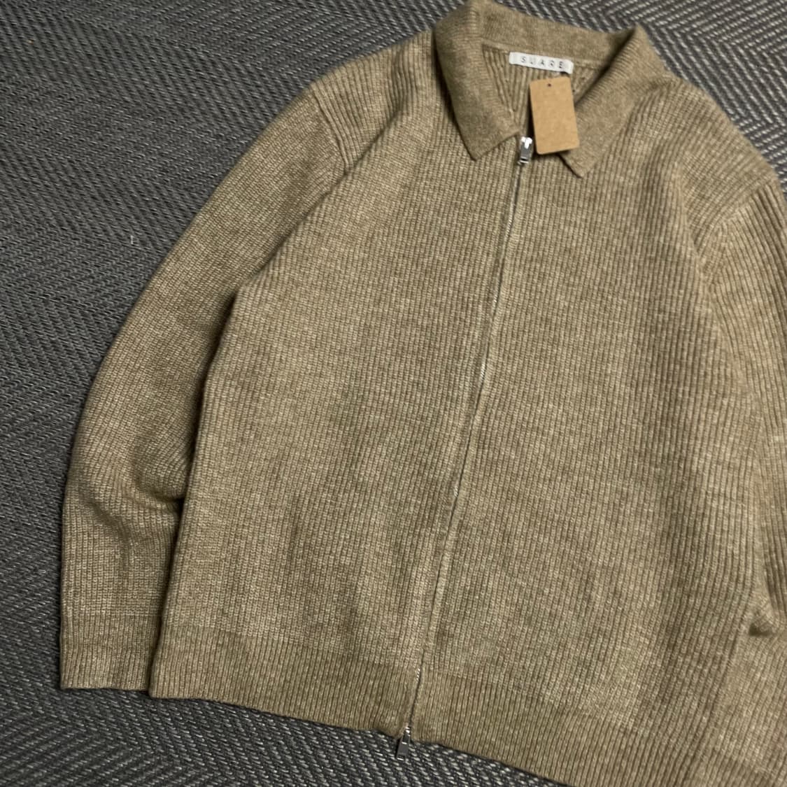 수아레 미니멀 하찌 카라 투웨이 니트 집업o 5213 상품이미지3