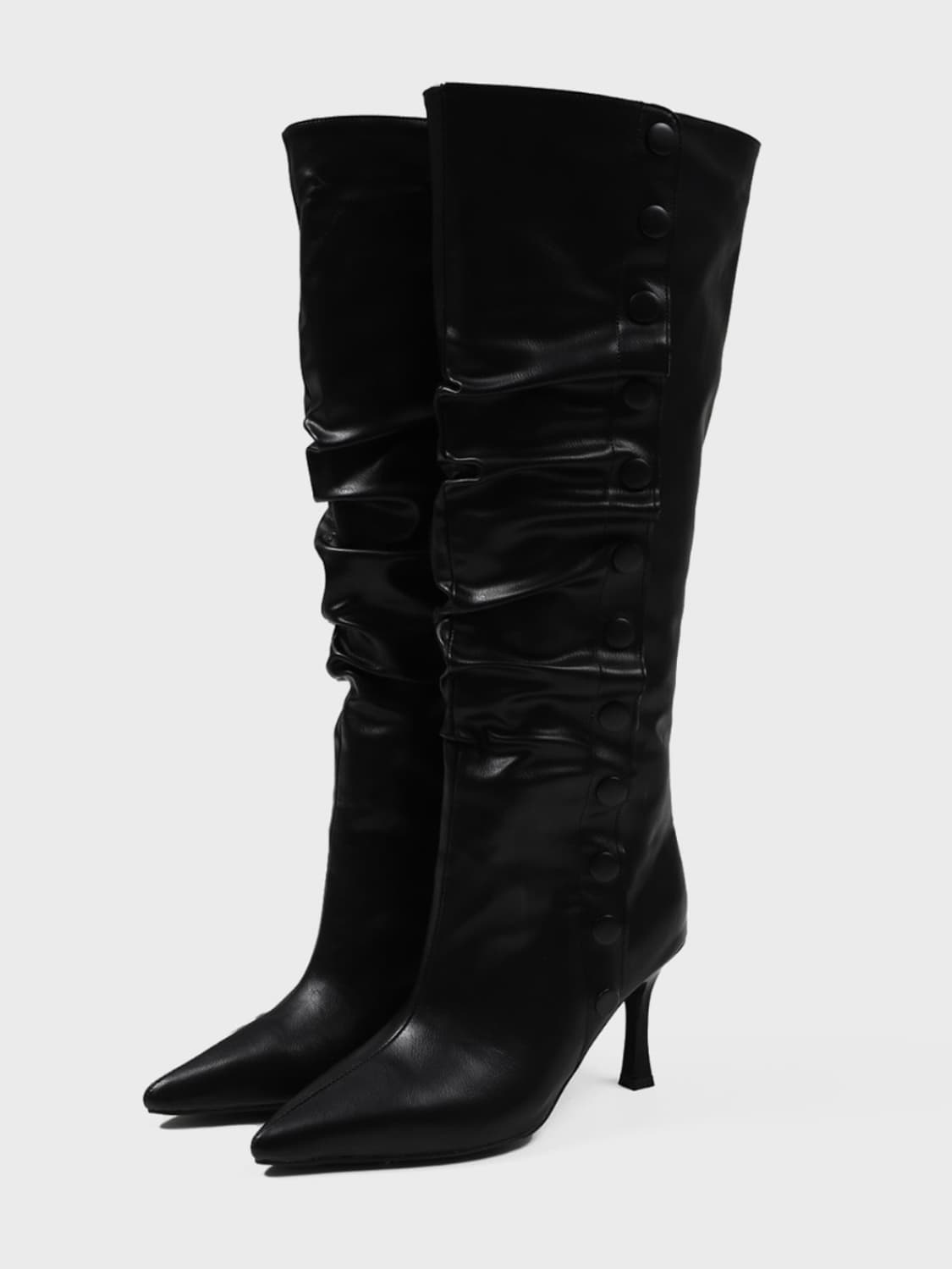 티릿 스냅버튼 스틸레토  레더부츠힐 상품이미지1