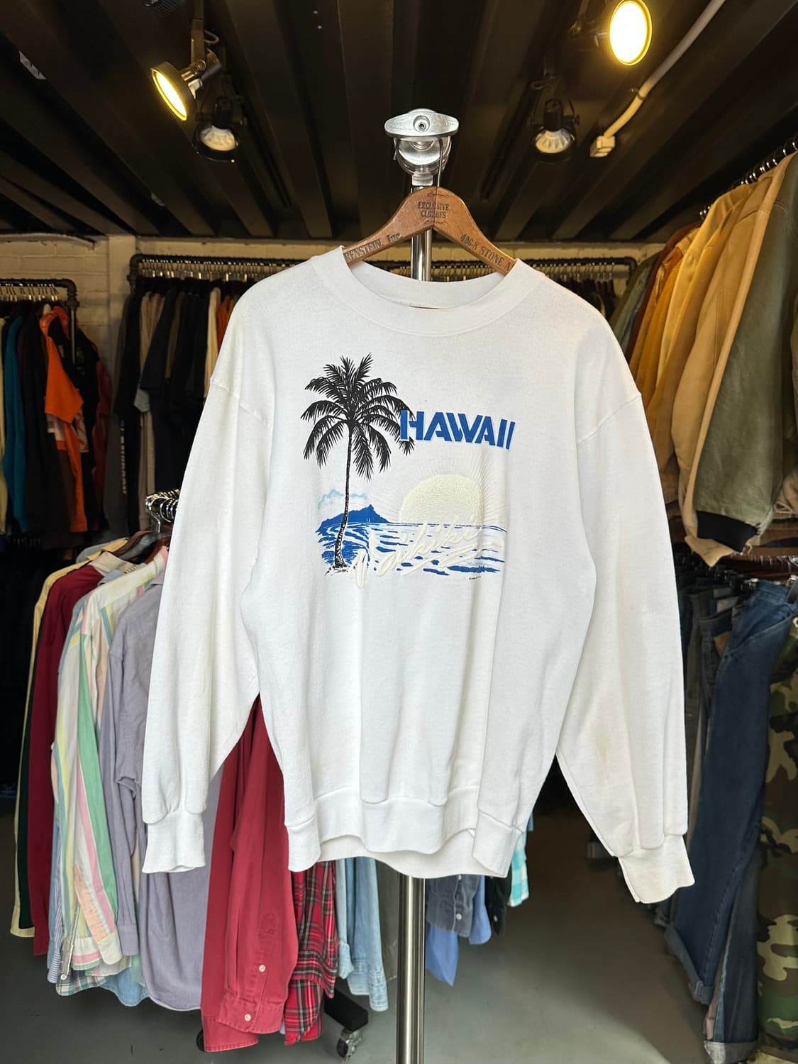 90s 50/50 하와이 프린팅 스웻셔츠 made in usa 상품이미지1