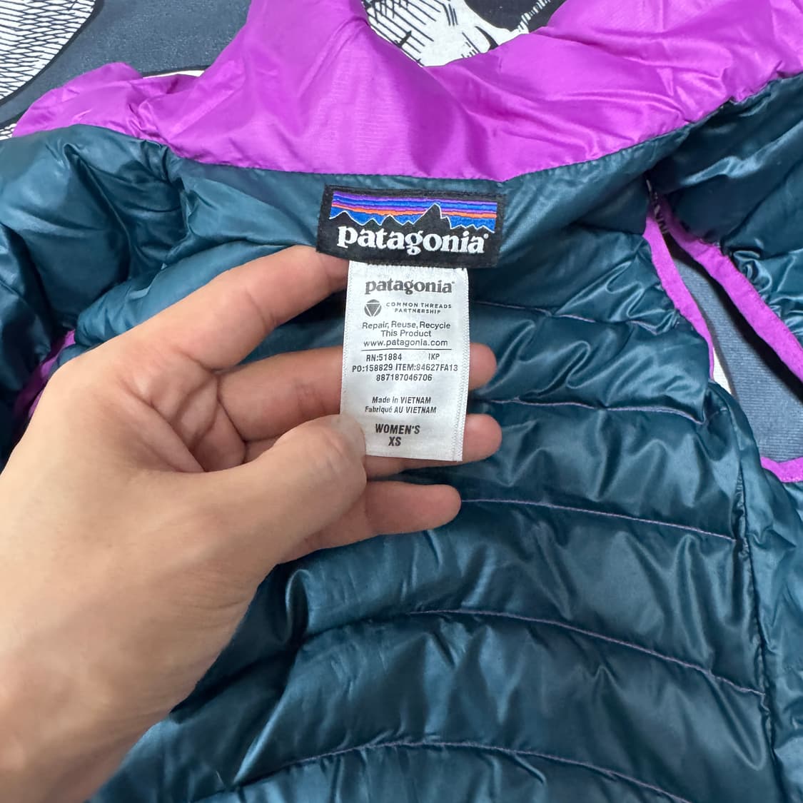 파타고니아 구스다운 패딩조끼 xs사이즈 상품이미지3