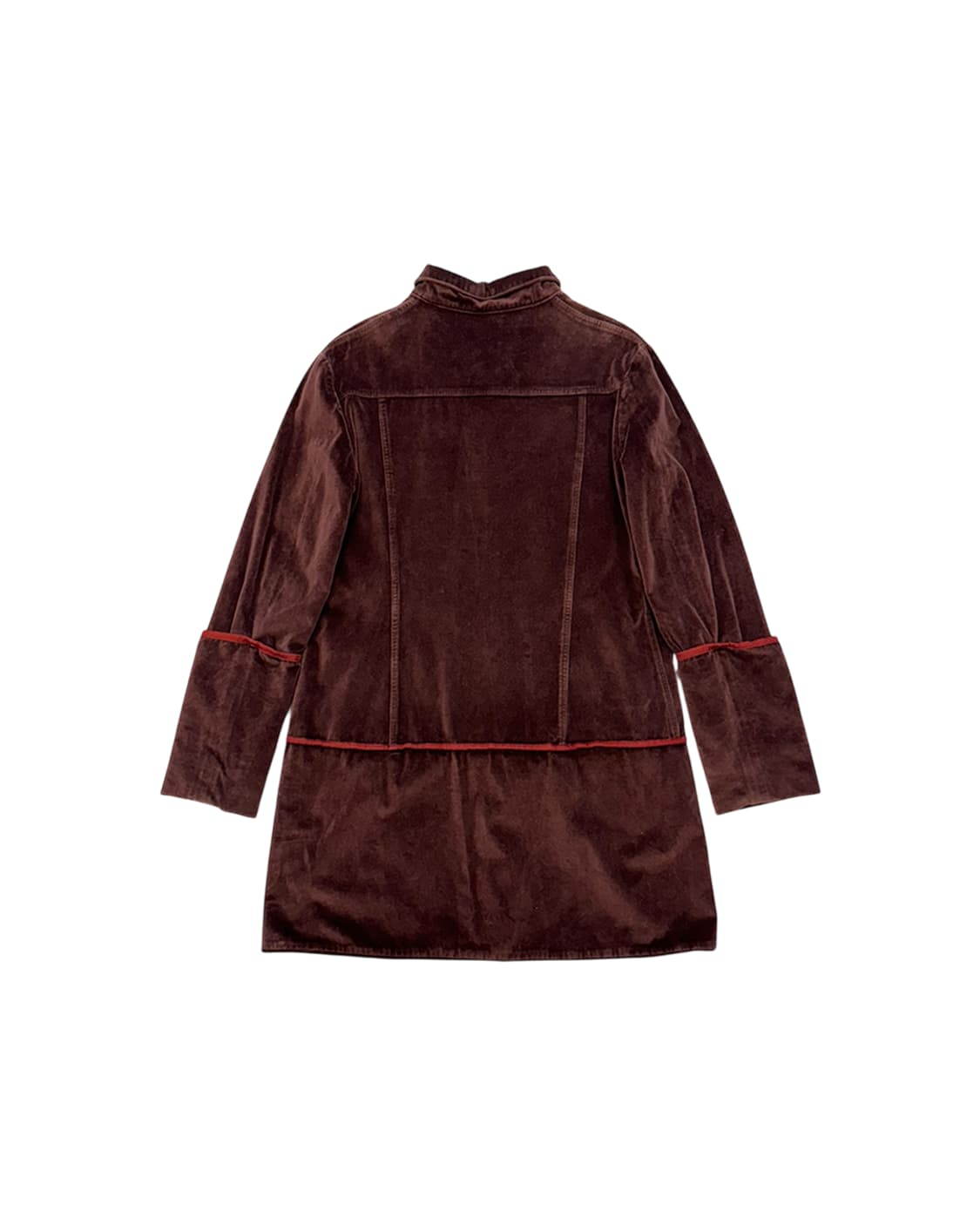 헬무트 랭 97AW 파이핑 디테일 버건디 벨벳 자켓 상품이미지5