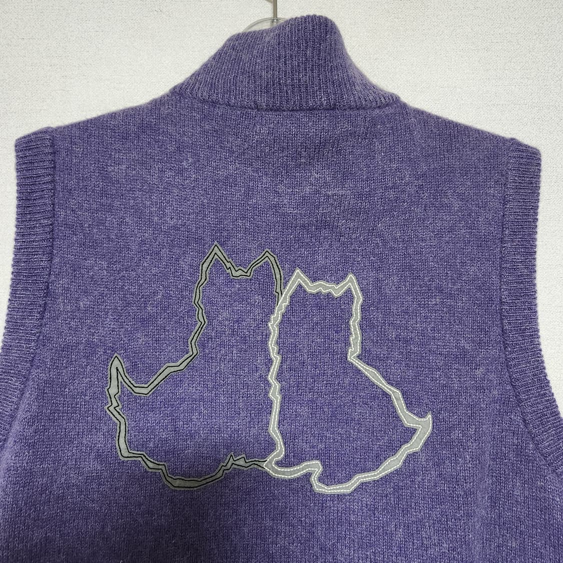 블랙앤화이트 모헤어 방풍 조끼집업 남M 상품이미지4