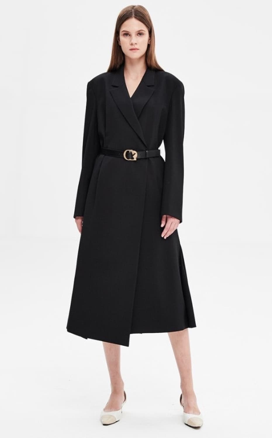 타임 테일러드 칼라 벨티드 드레스 상품이미지1