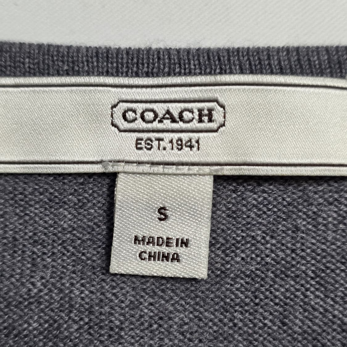 0771 [COACH] 코치 울100 가디건 배색 니트 S 상품이미지7