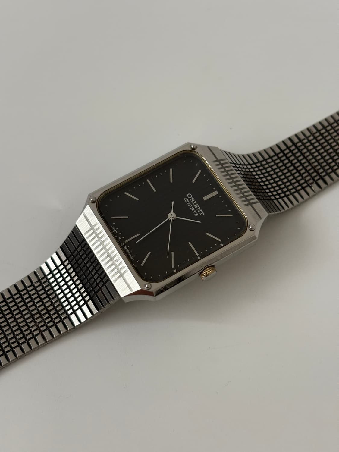 80s Black Stripe Silver Square Quartz 상품이미지5