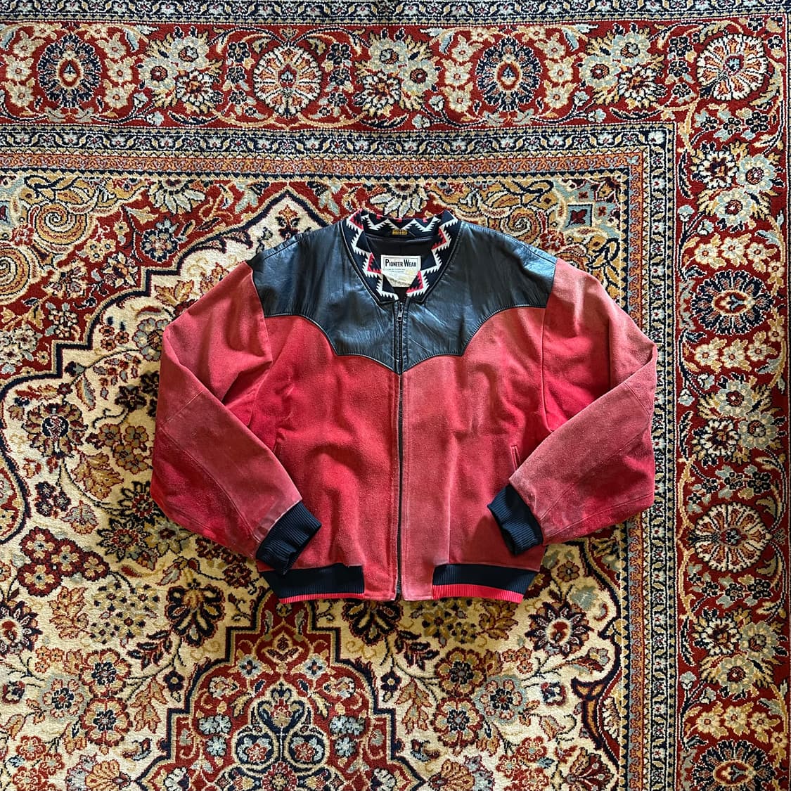 [초희귀/USA] 90s 빈티지 파이오니어 웨어 레더 믹스 자켓 상품이미지1