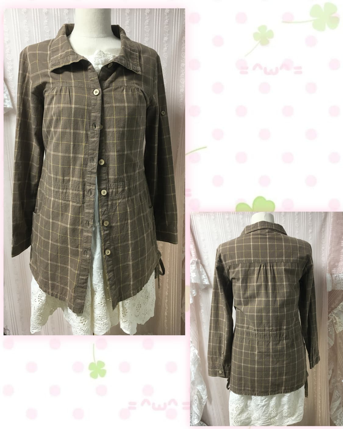 코코아 체크 모리너드 롱셔츠 상품이미지1