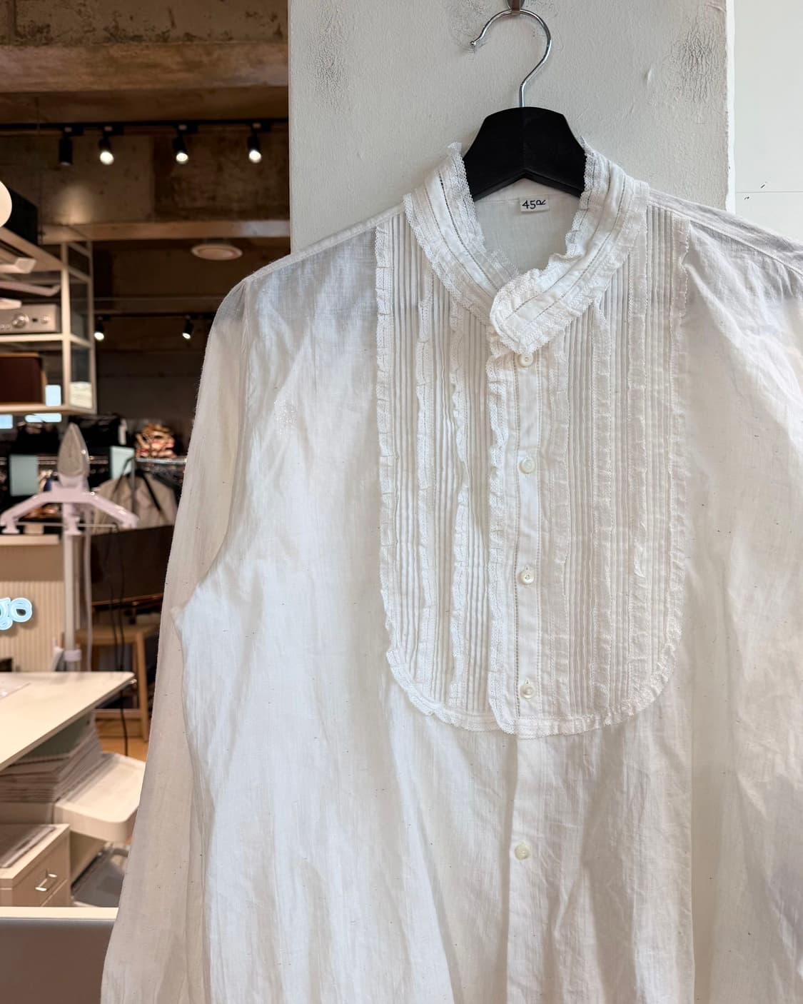 45rpm 화이트 레이스 프릴 셔츠  상품이미지4