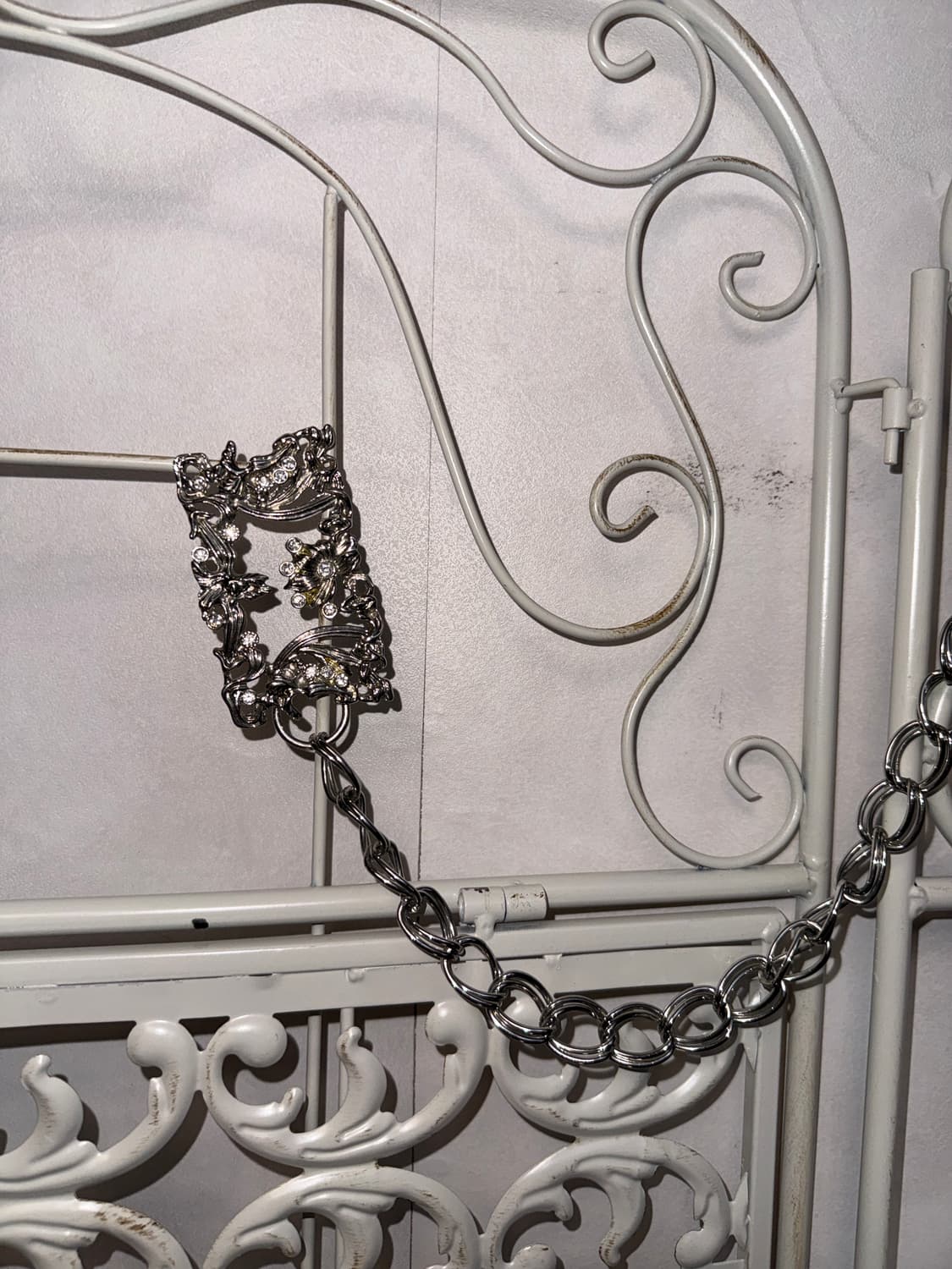 Silver oriental floral square cubic belt 상품이미지2