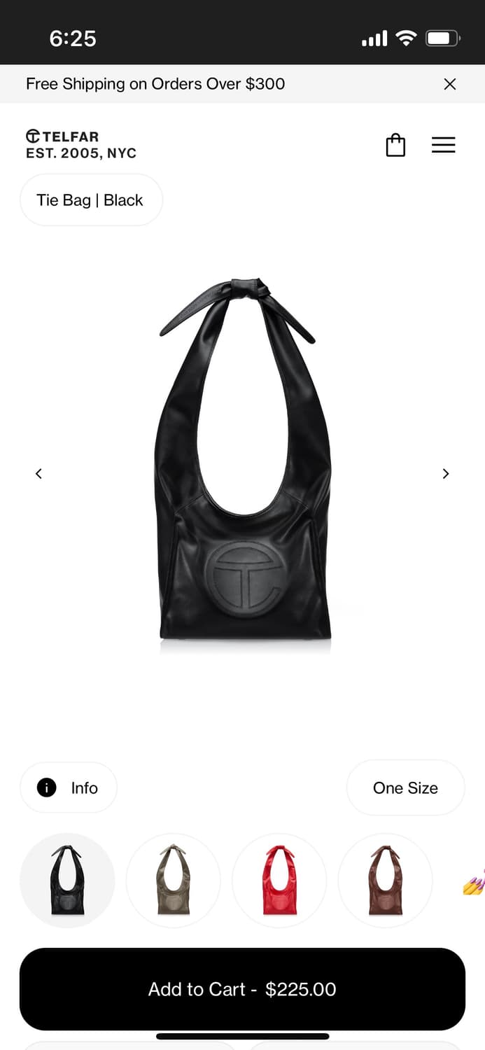텔파 Telfar Tie Bag 블랙 상품이미지2