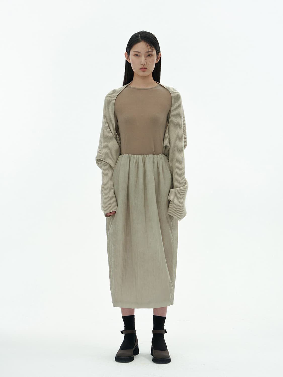 아모멘토 볼레로 RIBBED BOLERO/MUFFLER 상품이미지1