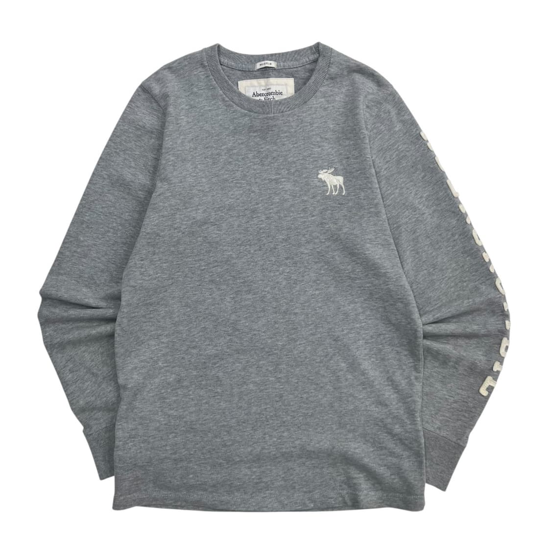 아베크롬비 순록로고 사이드패치 그레이 맨투맨 M 상품이미지3