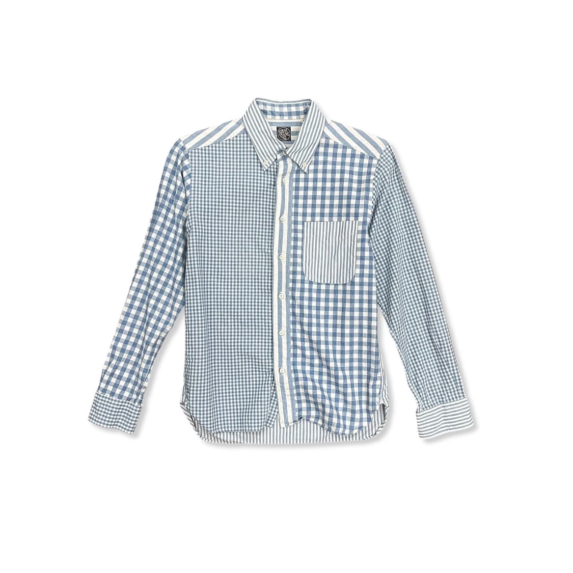Blue multi checker cotton shirt 상품이미지2