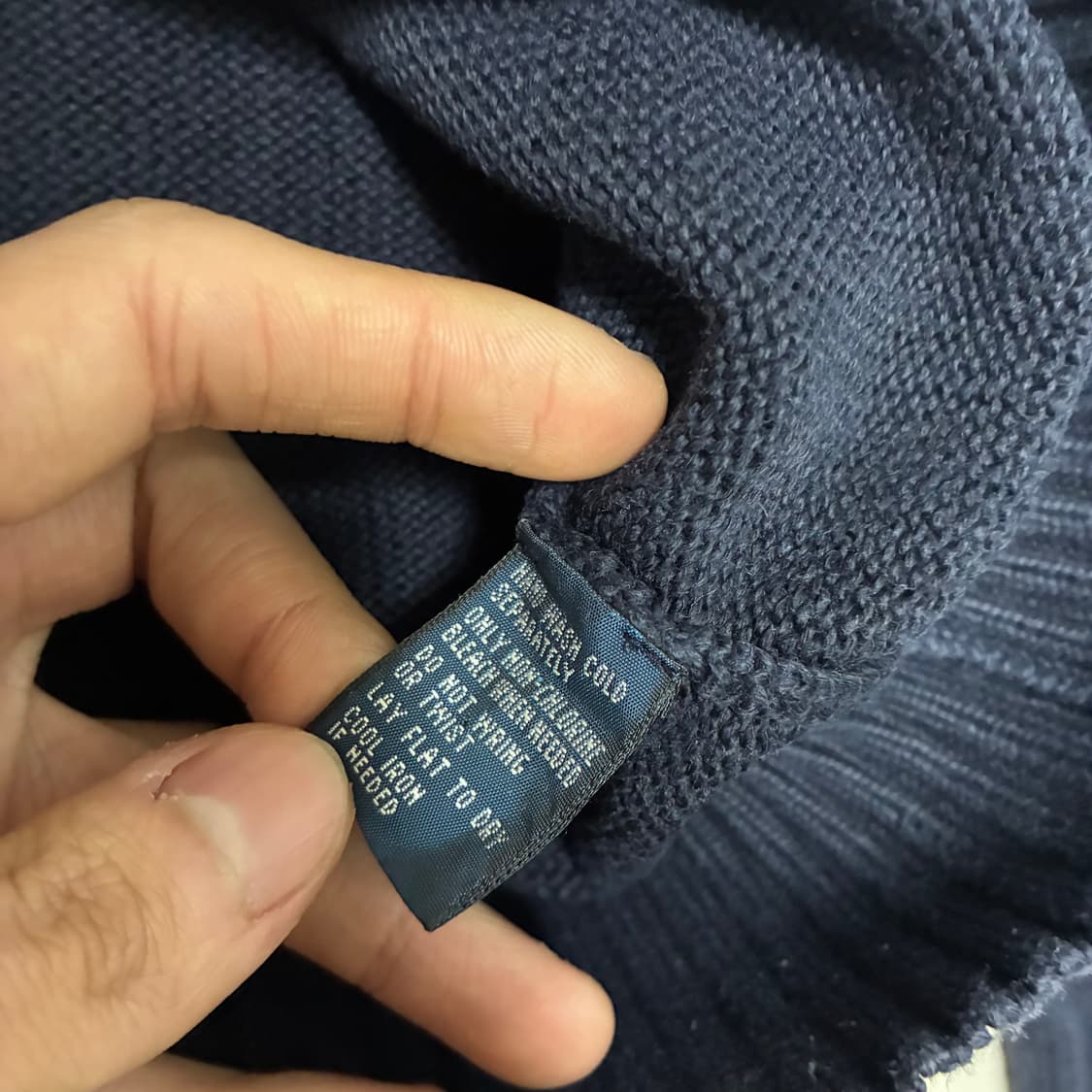 폴로 네이비 반집업 니트 L 상품이미지5