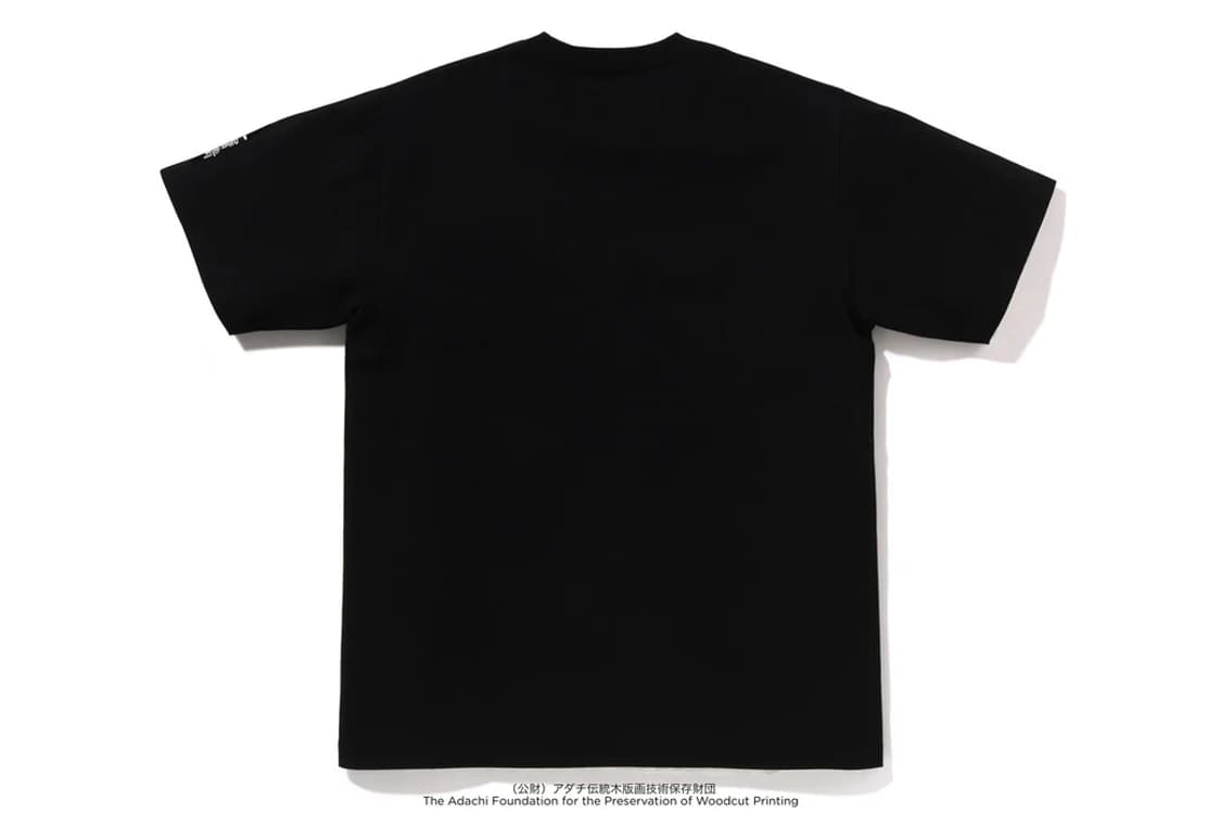 [2XL] 베이프 X 우키요에 '높은 파도' 명화 빅사루 반팔티 블랙 상품이미지3