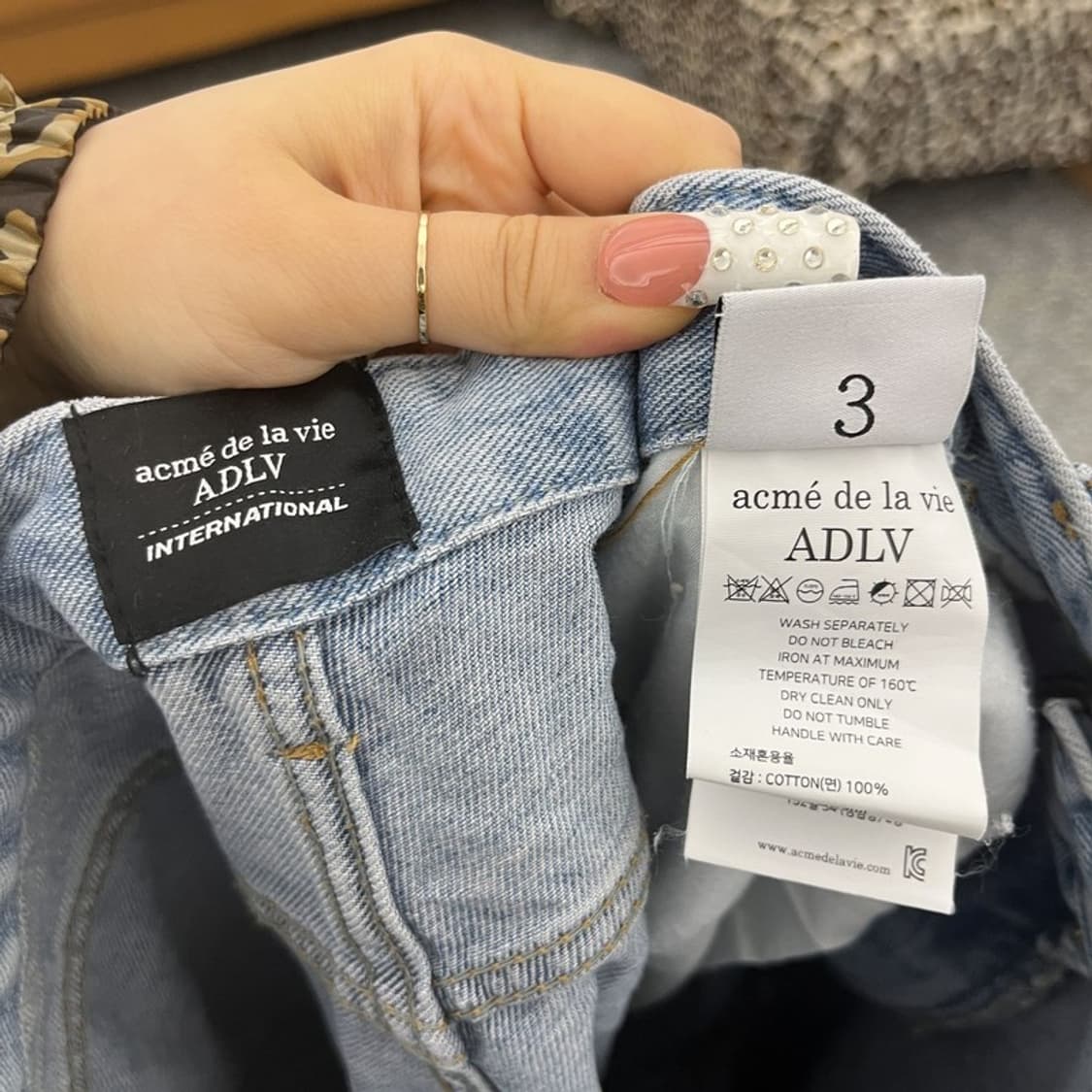 아크메드라비 빈티지 펑크 키치 베어패턴 연청 데님팬츠 3 C10365 상품이미지6