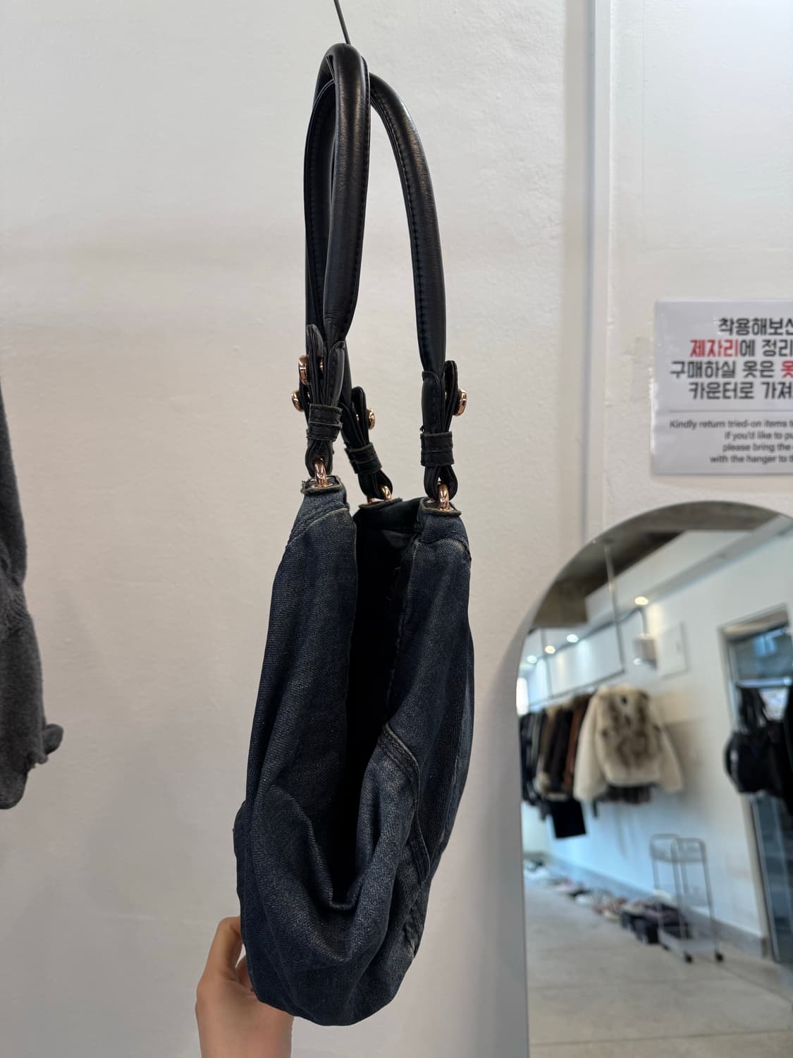 DIESEL denim X leather wave shoulder bag 상품이미지8