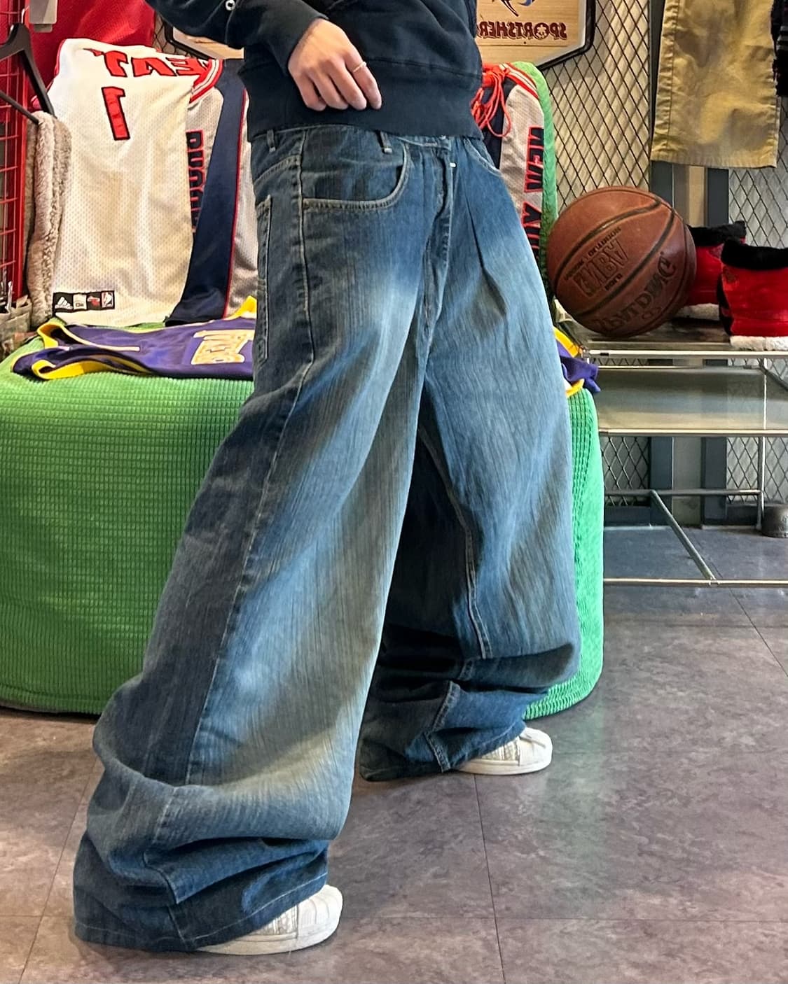 washing denim wide hip-hop pts 상품이미지1