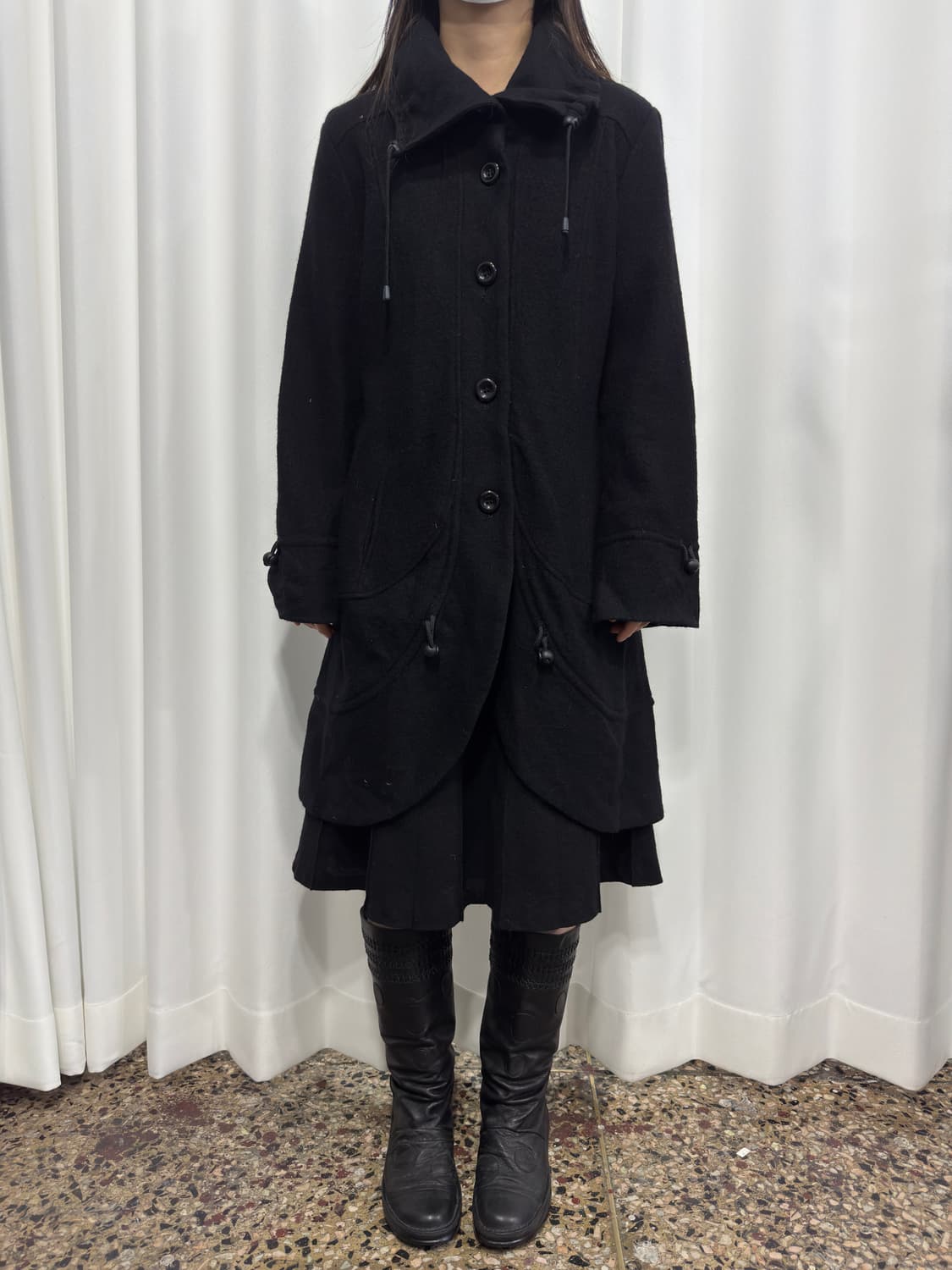 string detail button coat 상품이미지2