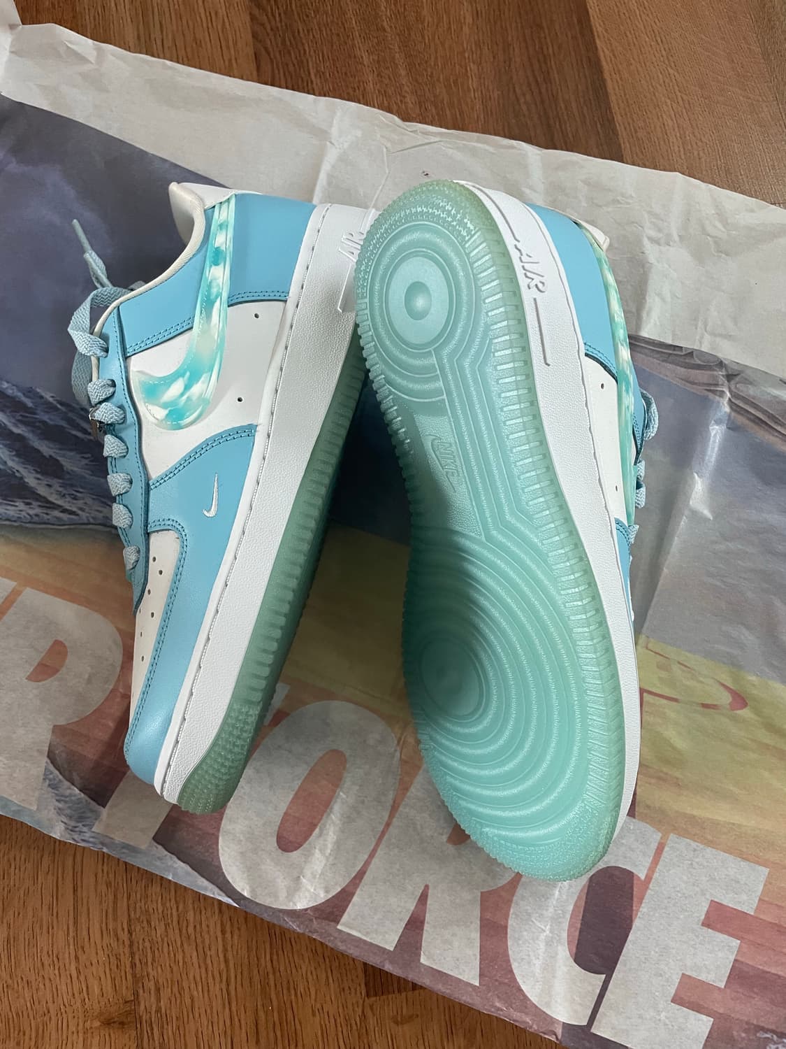 나이키 에어포스 1 셀레스틴 블루 250 새상품 구름 포스 상품이미지8