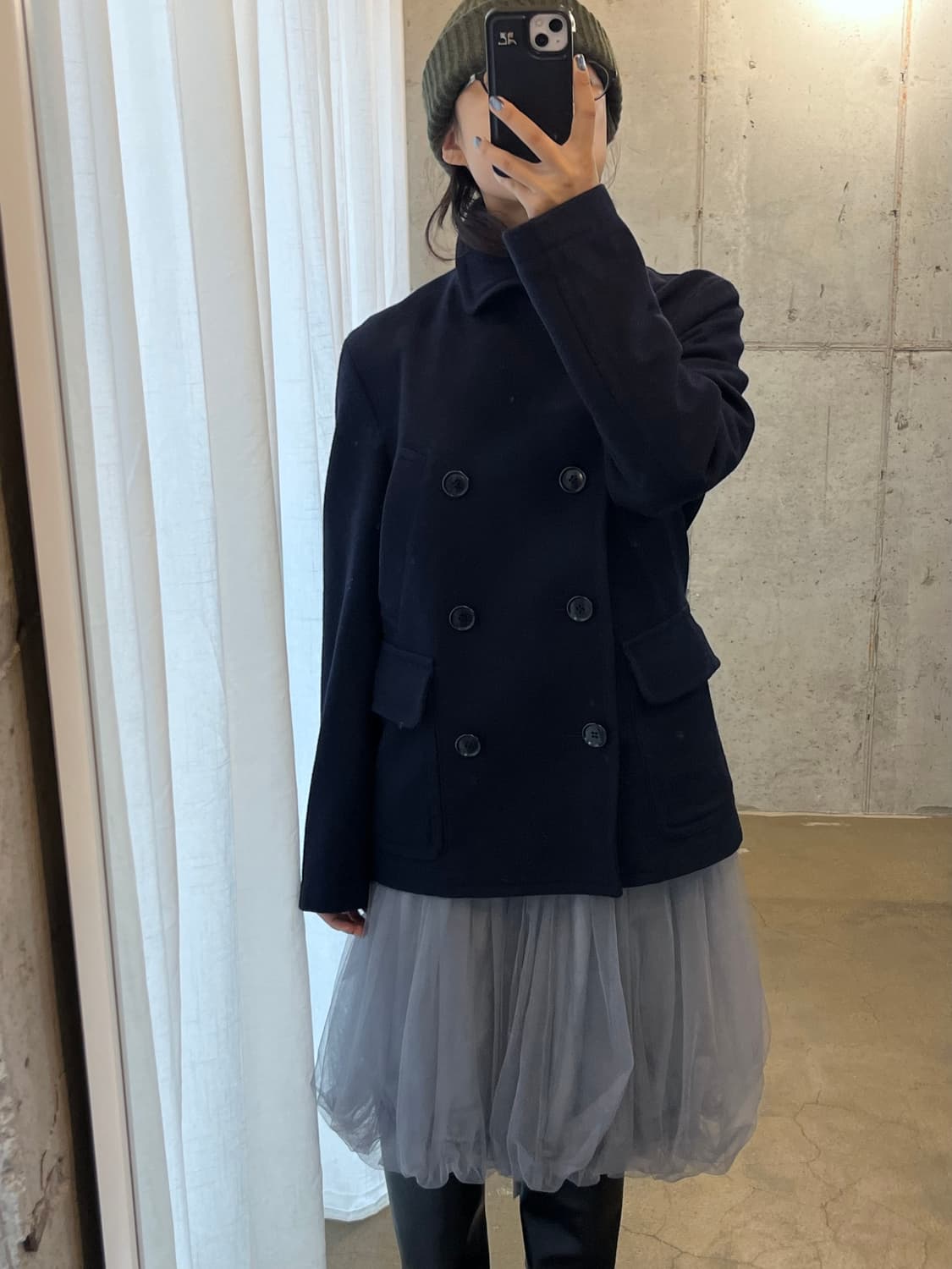 CABANE DE ZUCCA 주카 피코트 네이비 상품이미지2