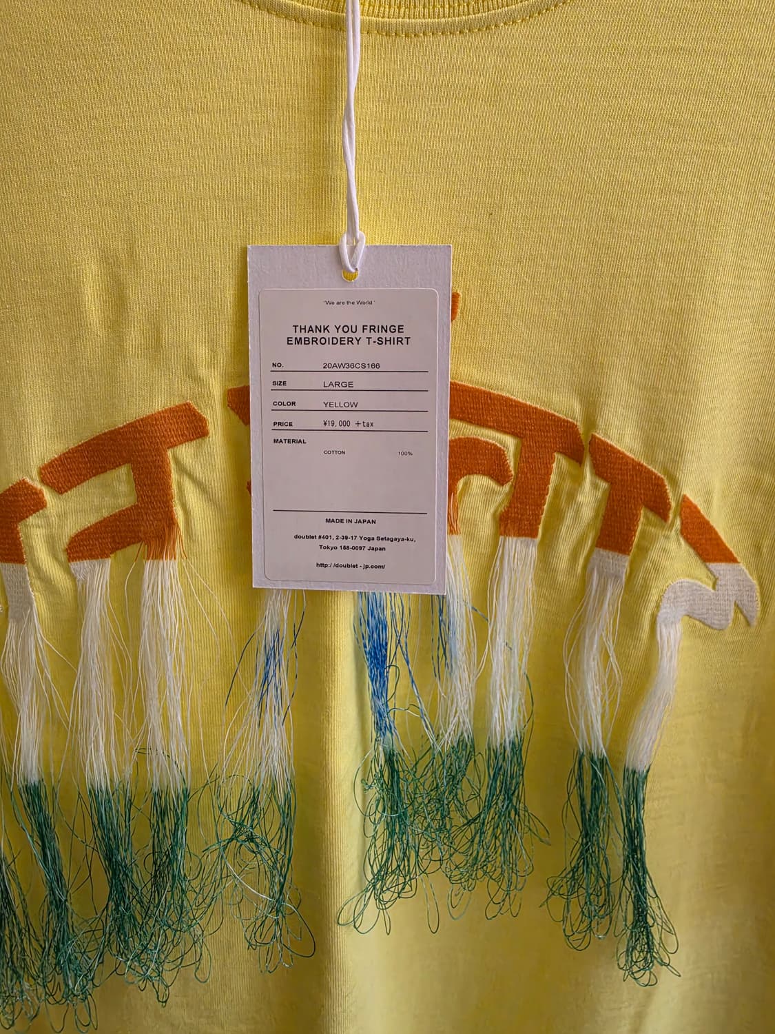 더블렛 20aw 땡큐 프린지 티셔츠 상품이미지6
