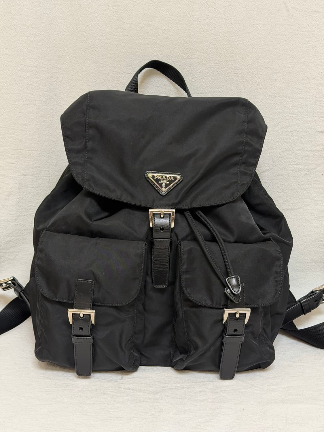 정품 프라다 포코노 나일론 투포켓 백팩 블랙 미디움 상품이미지2