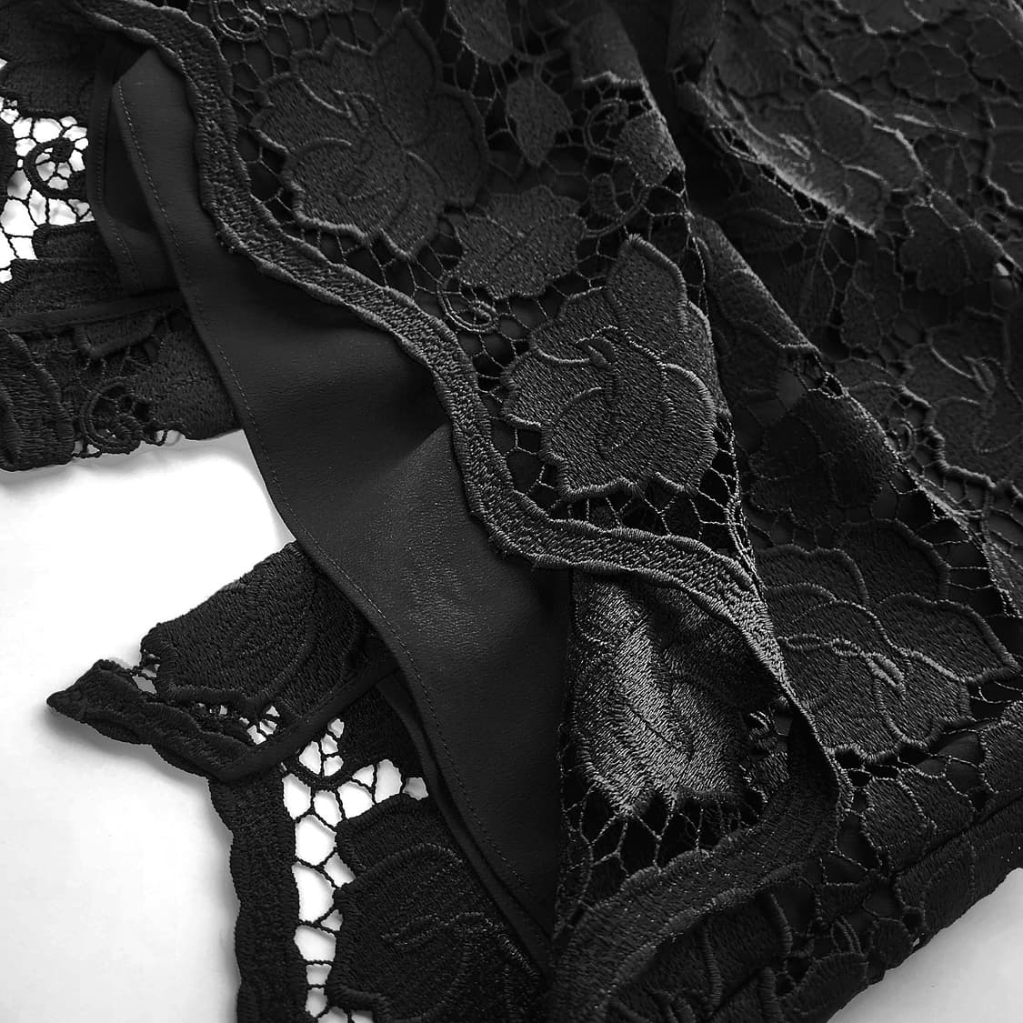 N21 플로럴 크로셰 미디 스커트 상품이미지3