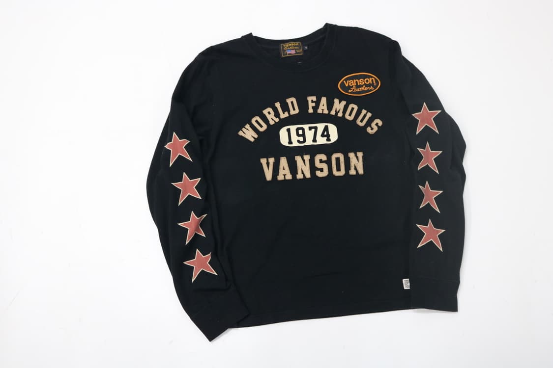 VANSON 밴슨 40주년 기념 스타 그래픽 롱 슬리브 티셔츠 (S) 상품이미지2