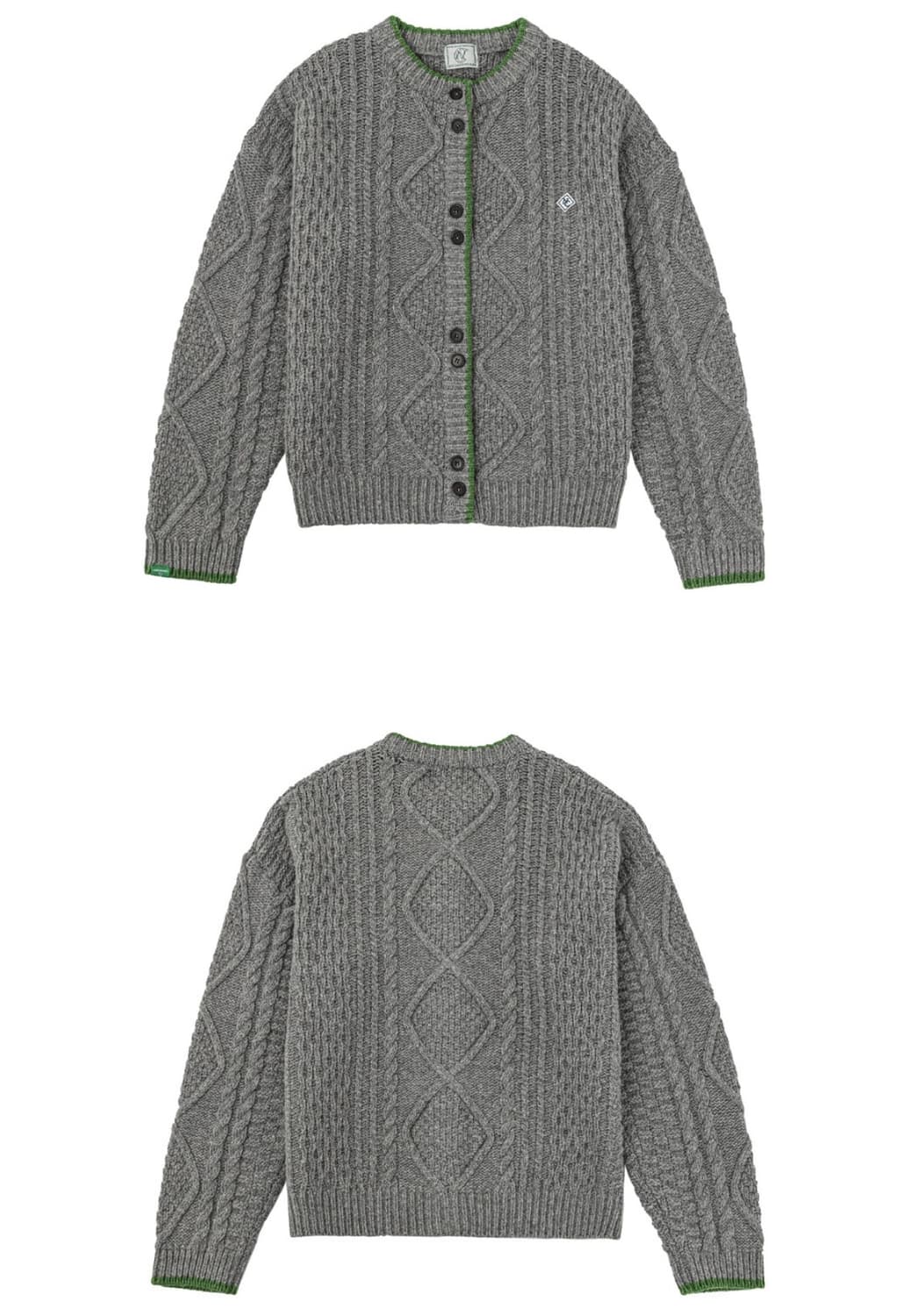 케이블 니트 가디건 그레이 상품이미지2